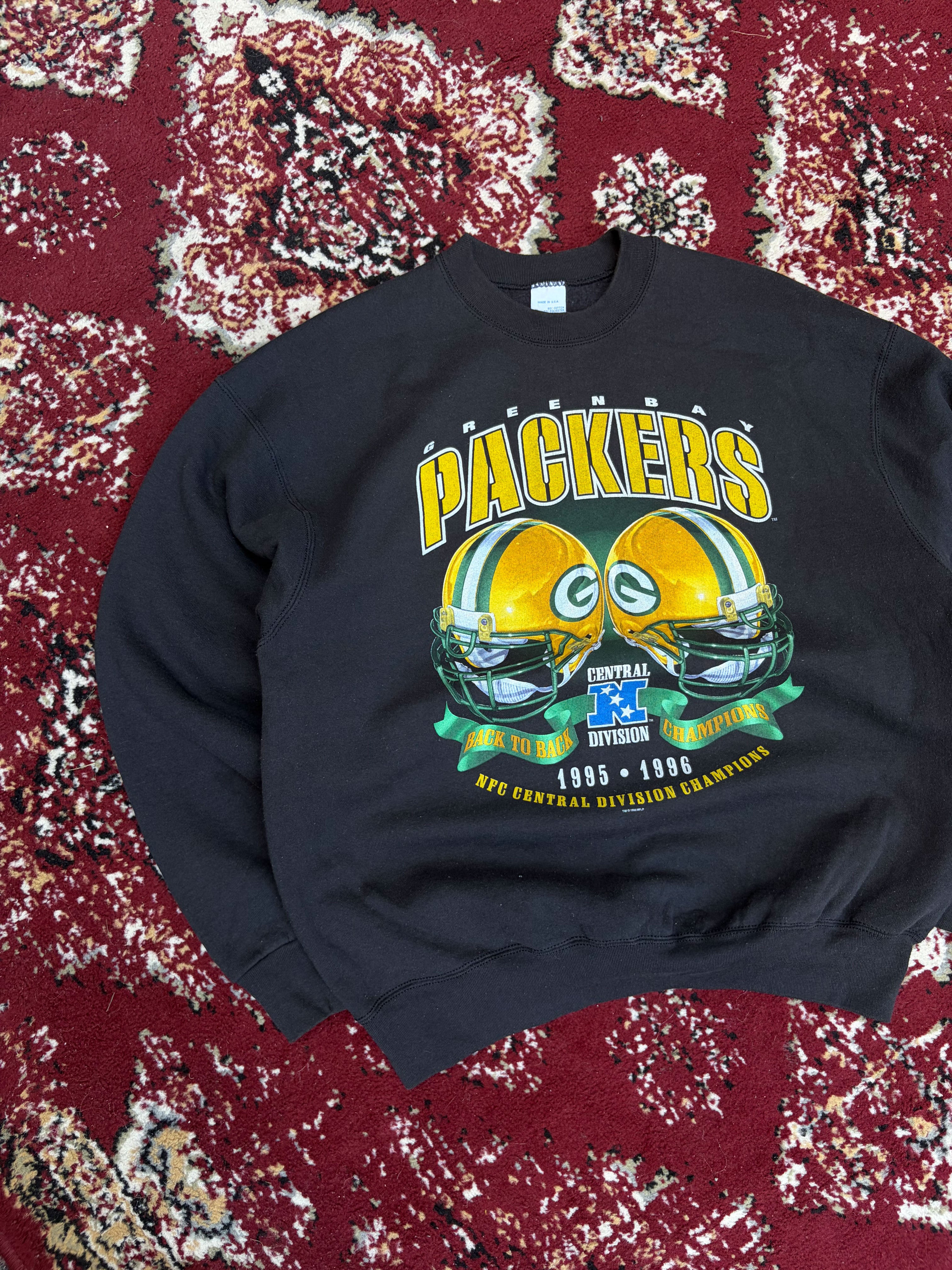 Vintage 1996 Green Bay Packers NFL Helmet Graphic Sweatshirt Size XL