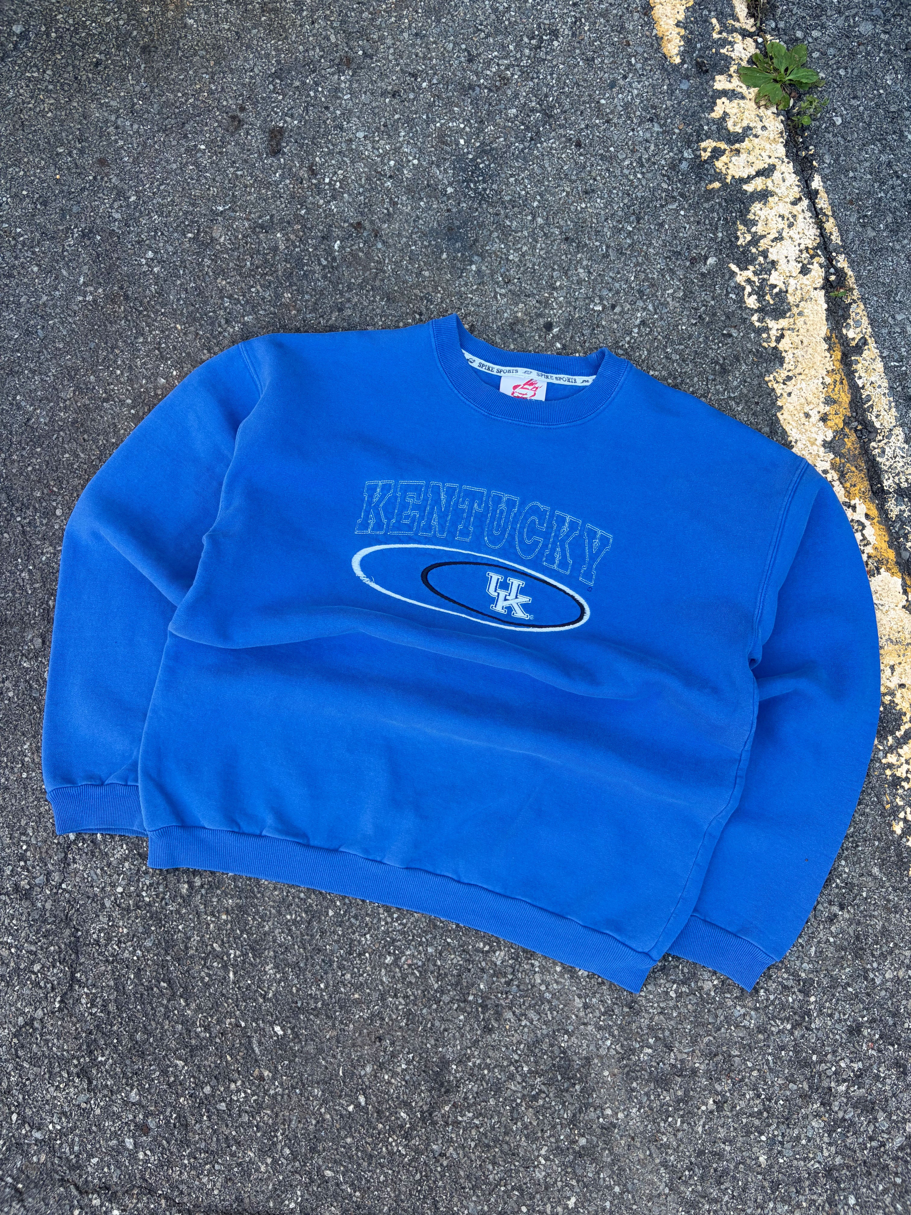 Vintage 90s Kentucky Wildcats NCAA Embroidered Logo Sweatshirt Size XL