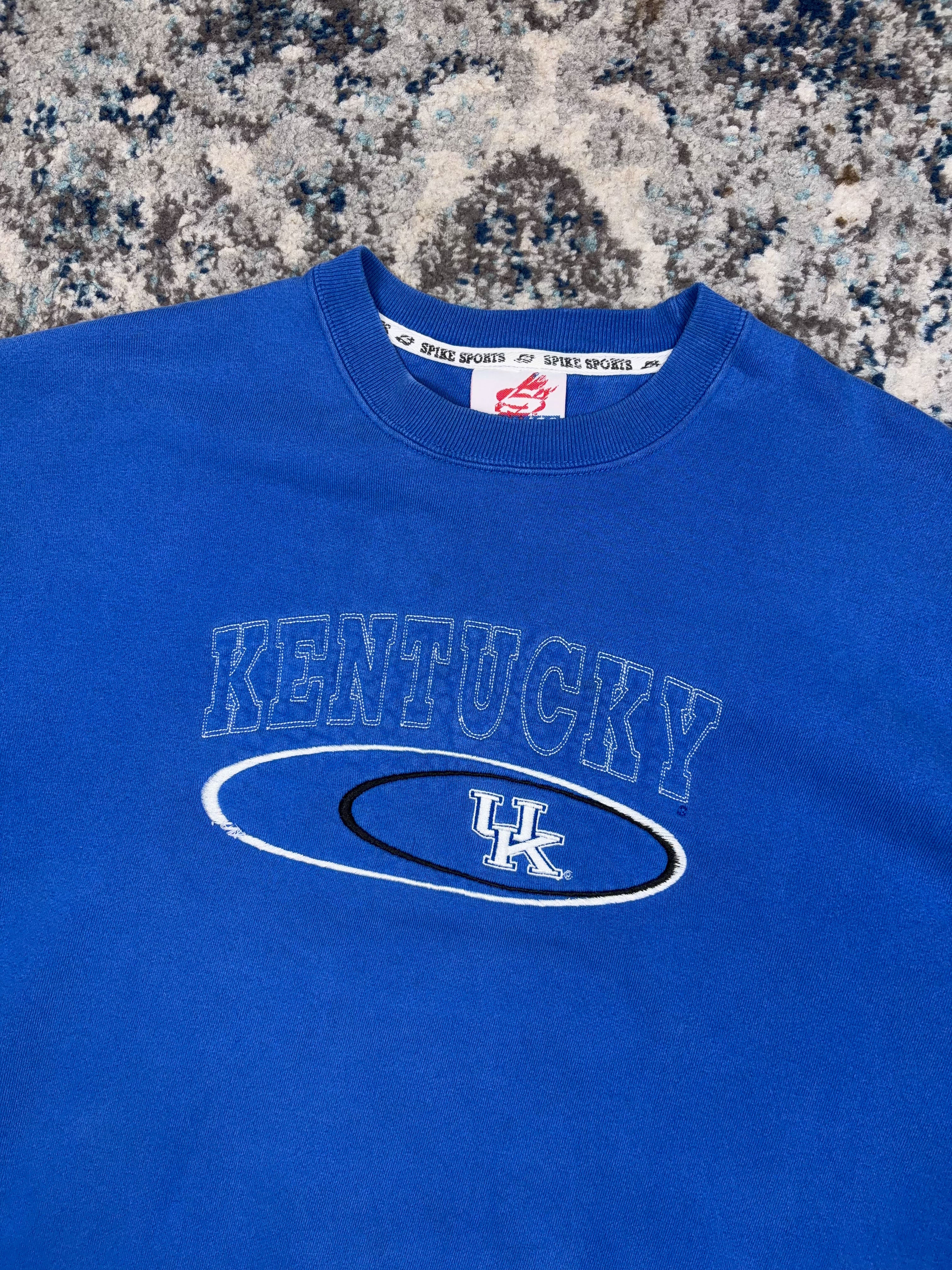 Vintage 90s Kentucky Wildcats NCAA Embroidered Logo Sweatshirt Size XL