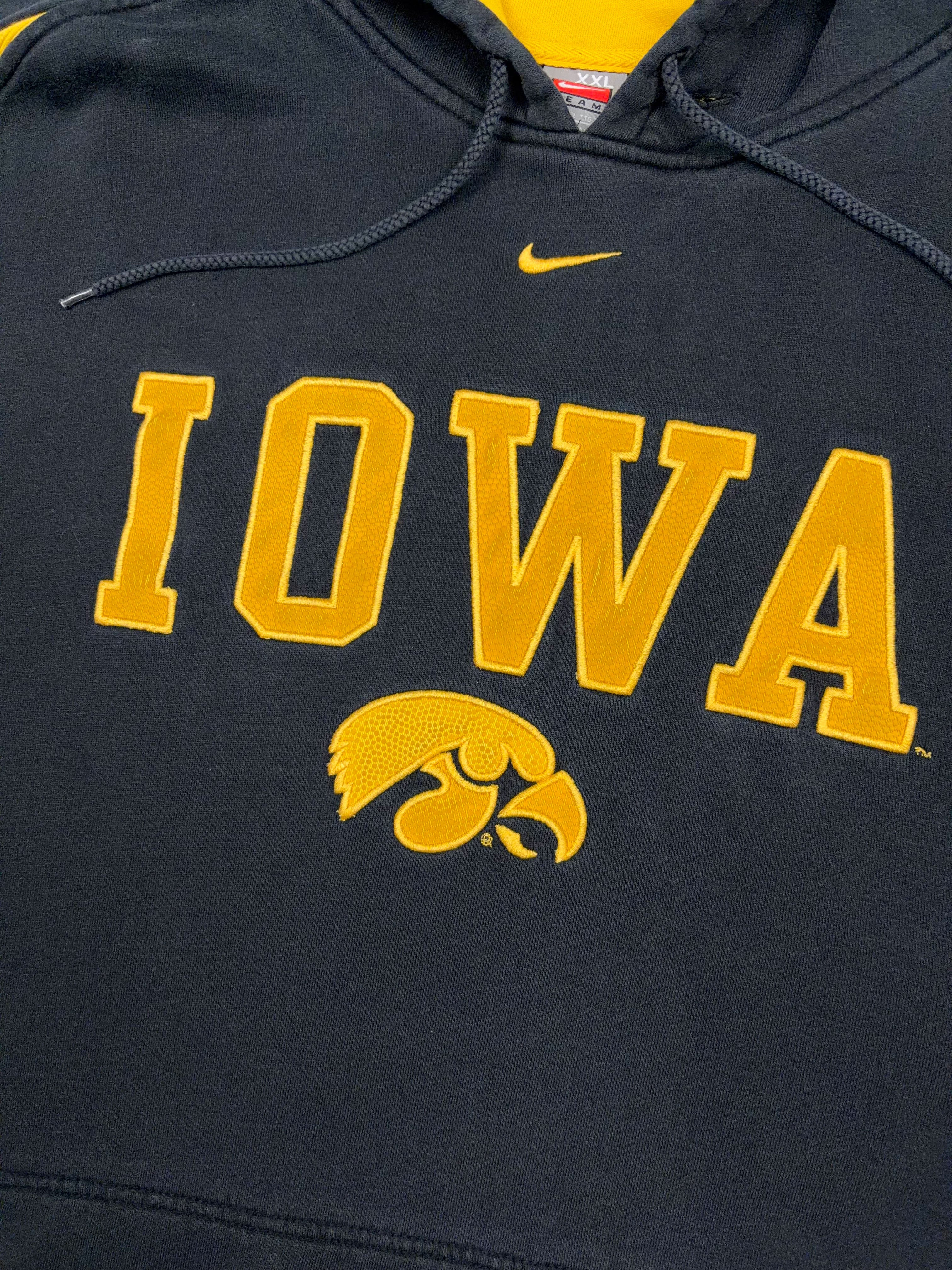 Vintage Iowa State Hawkeyes NCAA Embroidered Nike Hooded Sweatshirt Size 2XL