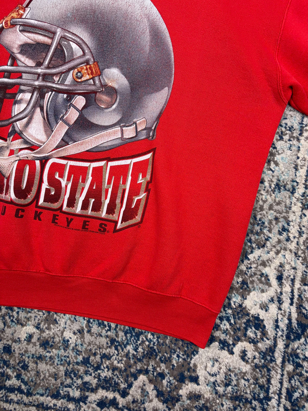 Vintage 90s Ohio State Buckeyes NCAA Big Helmet Graphic Sweatshirt Size 2XL