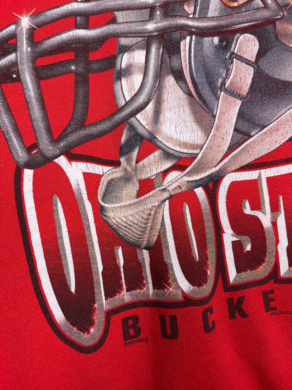 Vintage 90s Ohio State Buckeyes NCAA Big Helmet Graphic Sweatshirt Size 2XL