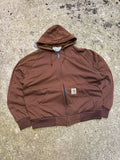 Vintage 80s/90s Carhartt Velour Lined Lightweight Hooded Sweatshirt Size Large
