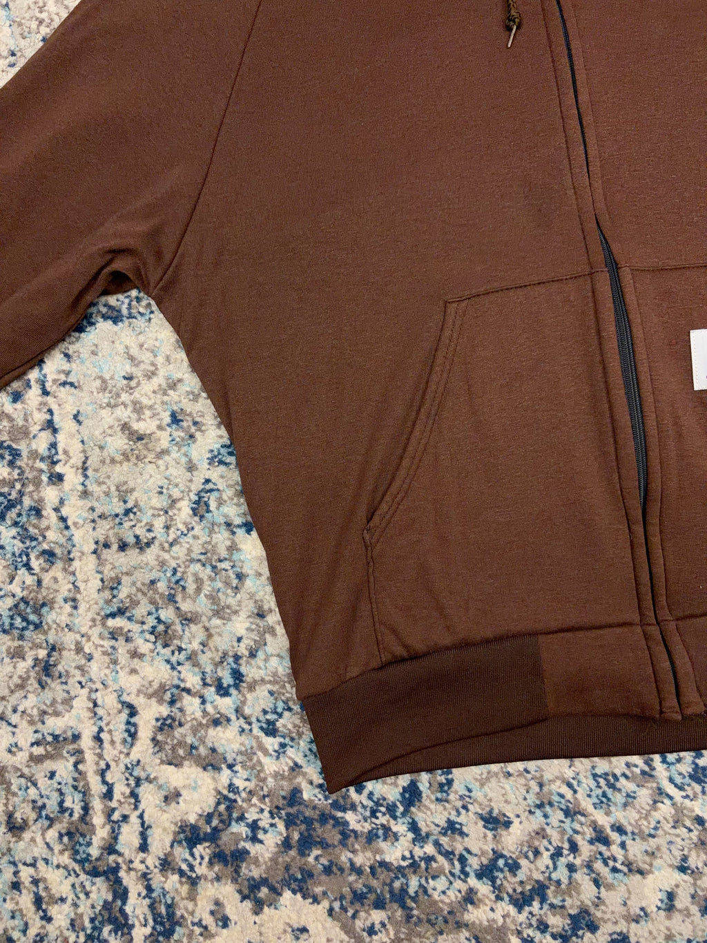 Vintage 80s/90s Carhartt Velour Lined Lightweight Hooded Sweatshirt Size Large
