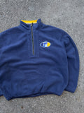 Vintage St Louis Blues NHL Embroidered 1/2 Zip Fleece Sweatshirt Size Large