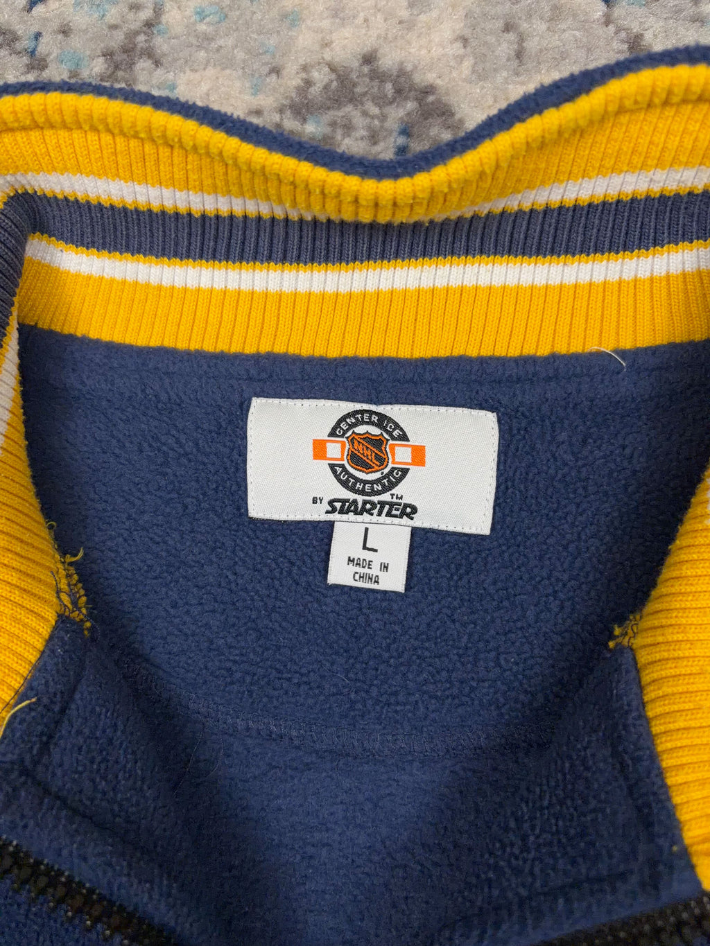 Vintage St Louis Blues NHL Embroidered 1/2 Zip Fleece Sweatshirt Size Large