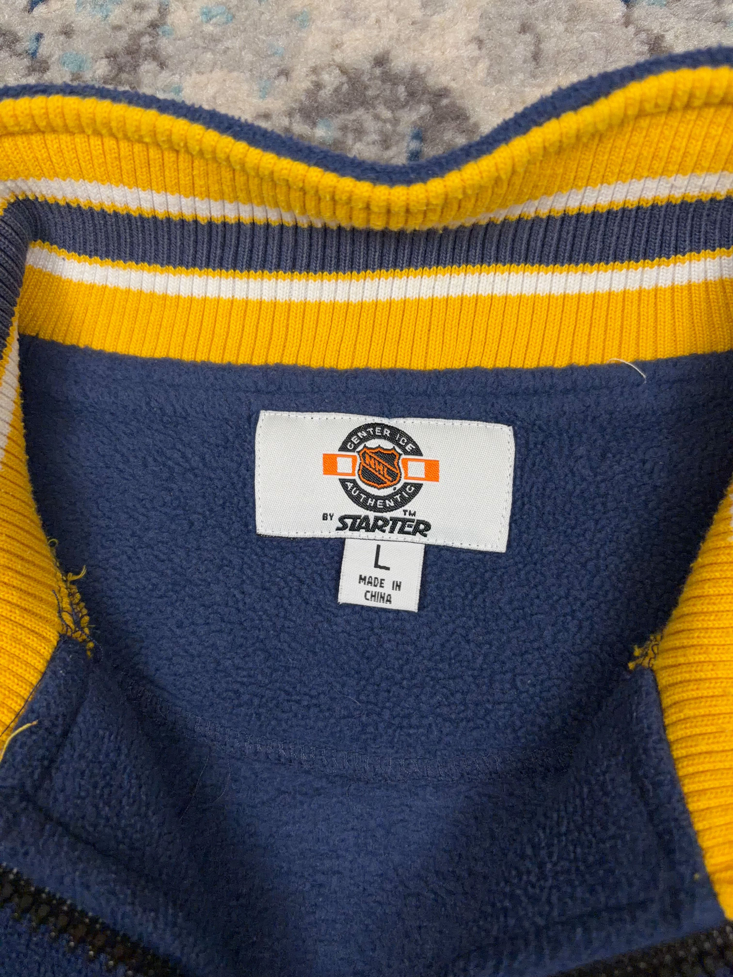 Vintage St Louis Blues NHL Embroidered 1/2 Zip Fleece Sweatshirt Size Large