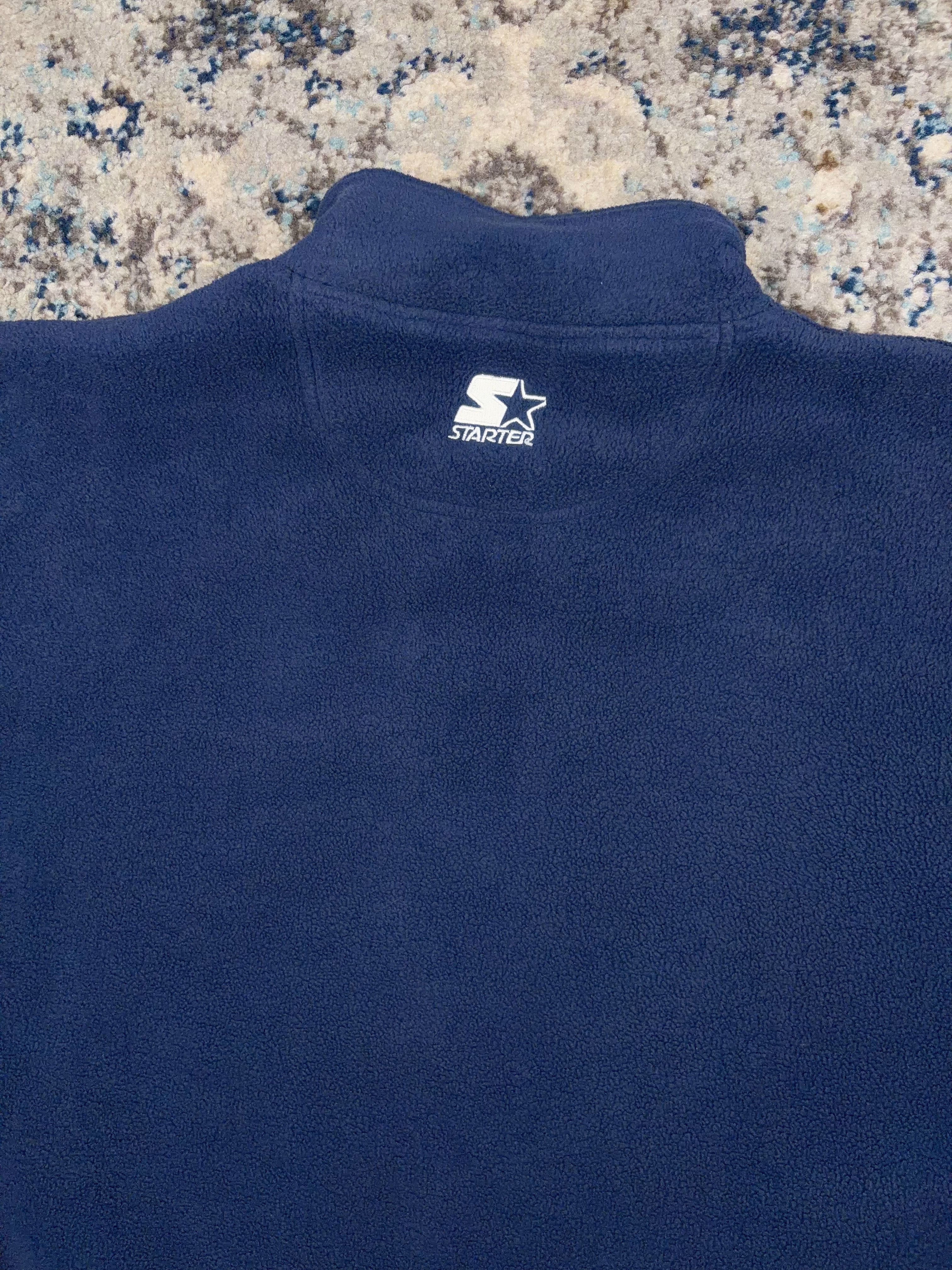 Vintage St Louis Blues NHL Embroidered 1/2 Zip Fleece Sweatshirt Size Large