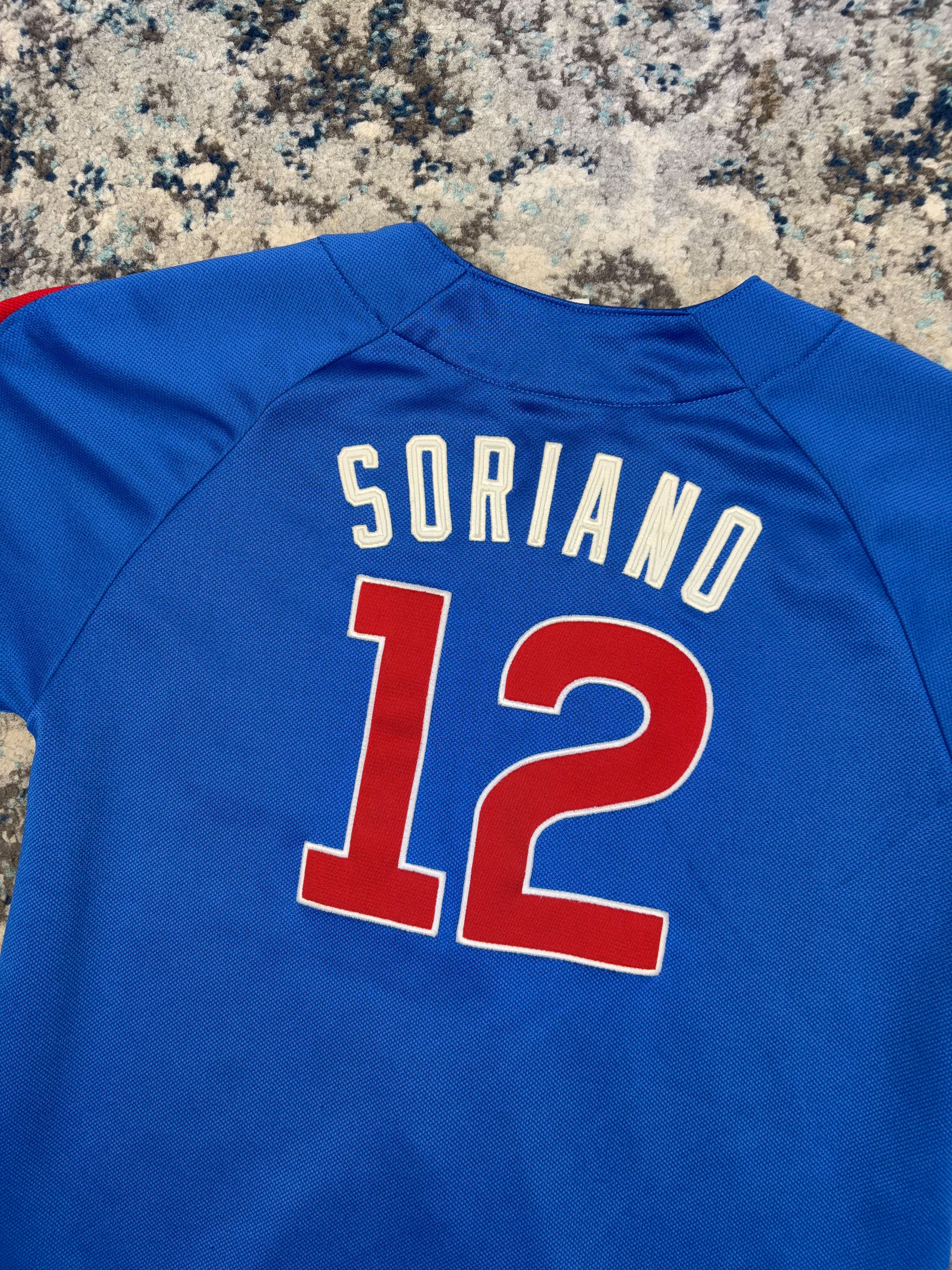 Vintage Alfonso Soriano #12 Chicago Cubs MLB Baseball Jersey Size YOUTH L