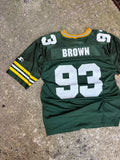 Vintage Gilbert Brown #93 Green Bay Packers NFL Football Jersey Size Large