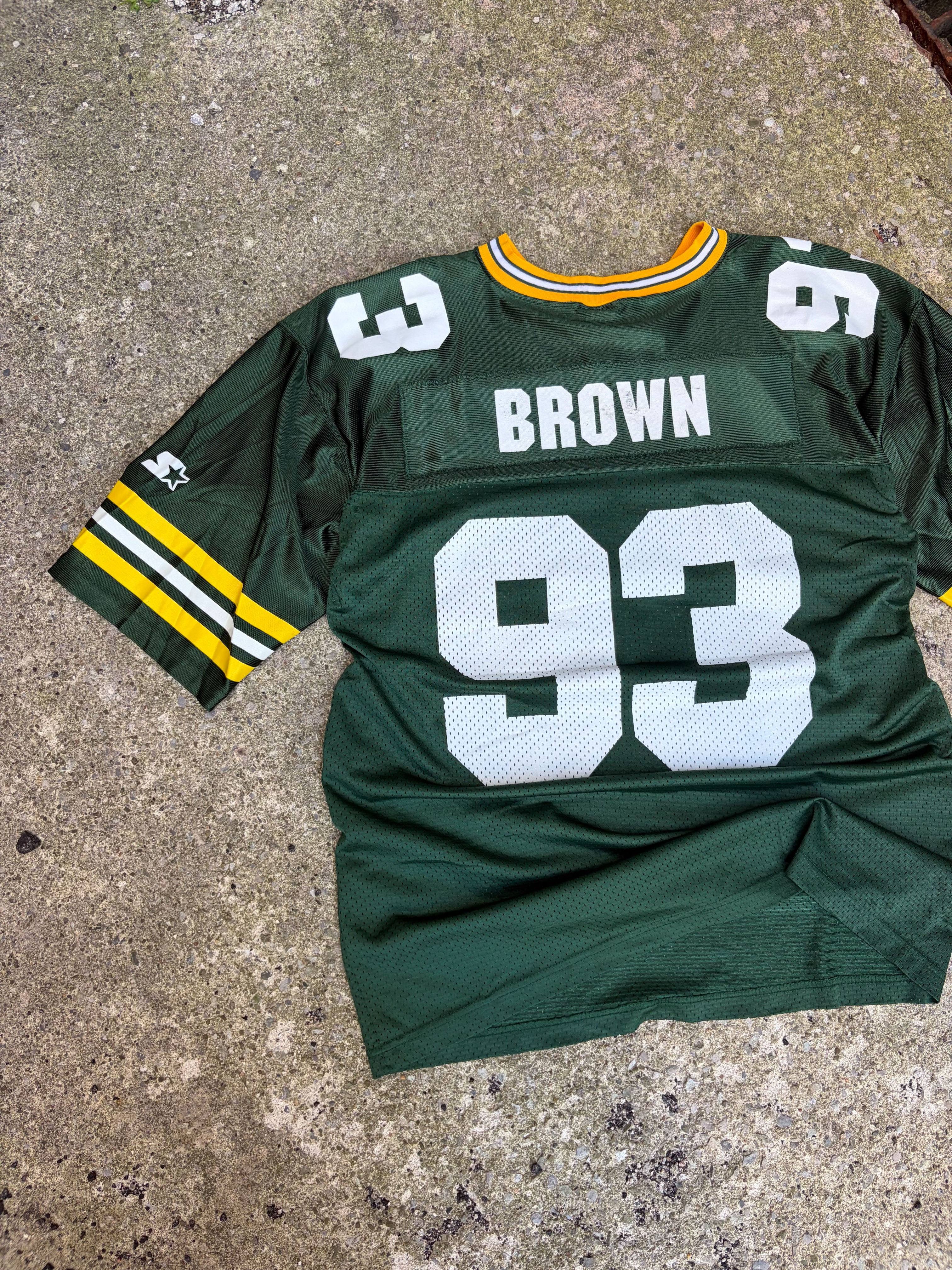 Vintage Gilbert Brown #93 Green Bay Packers NFL Football Jersey Size Large