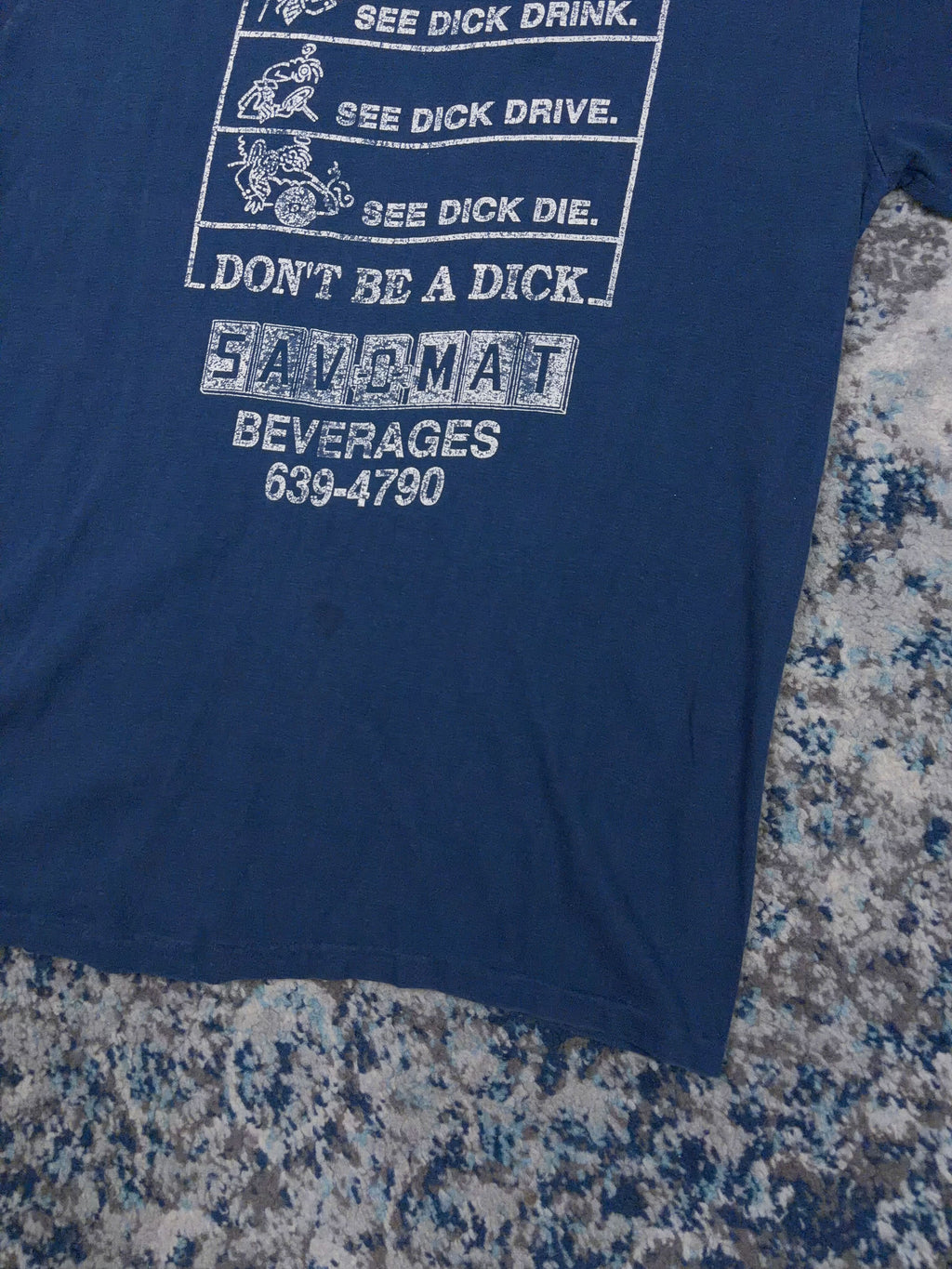 Vintage 90s Dont Be a Dick Drive Sober Graphic Slogan T-Shirt Size Medium