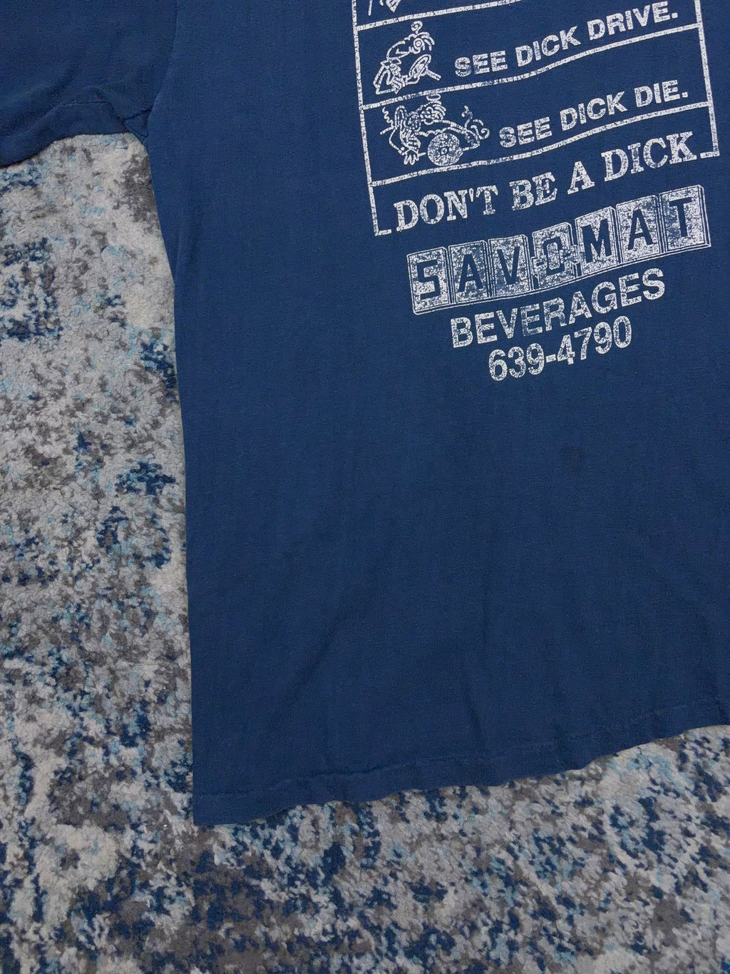 Vintage 90s Dont Be a Dick Drive Sober Graphic Slogan T-Shirt Size Medium