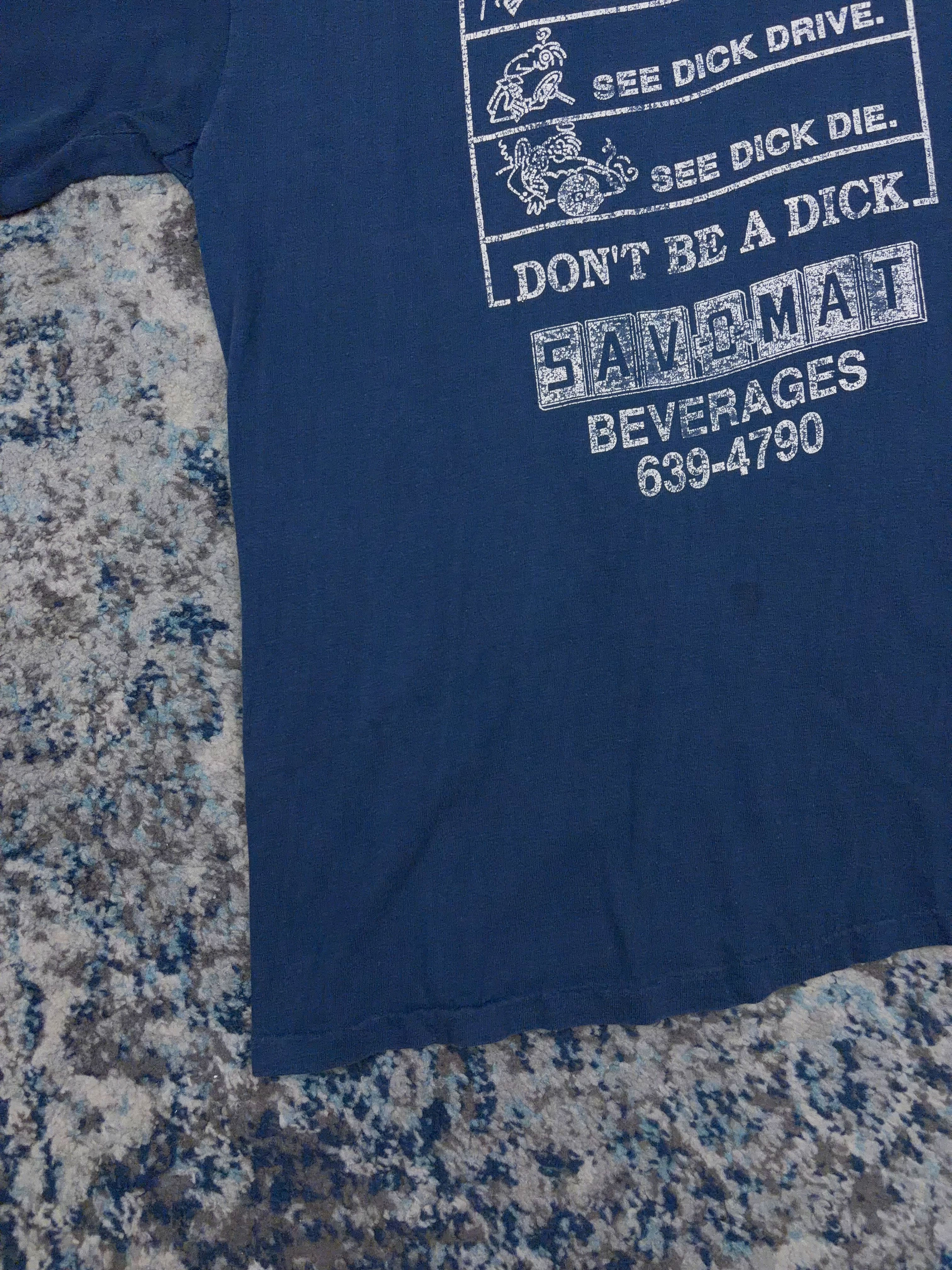 Vintage 90s Dont Be a Dick Drive Sober Graphic Slogan T-Shirt Size Medium