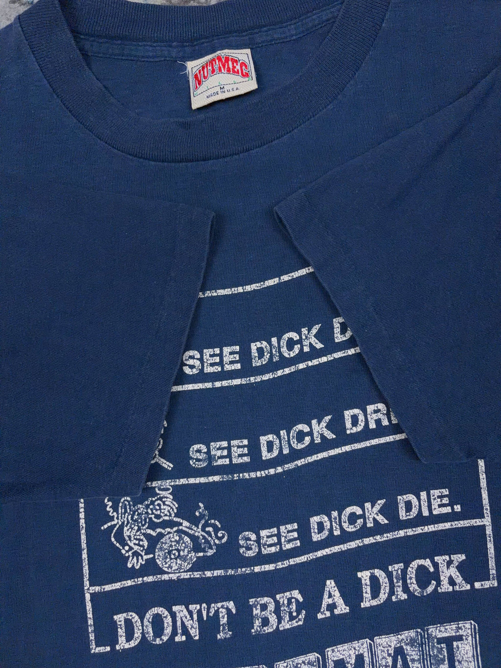 Vintage 90s Dont Be a Dick Drive Sober Graphic Slogan T-Shirt Size Medium