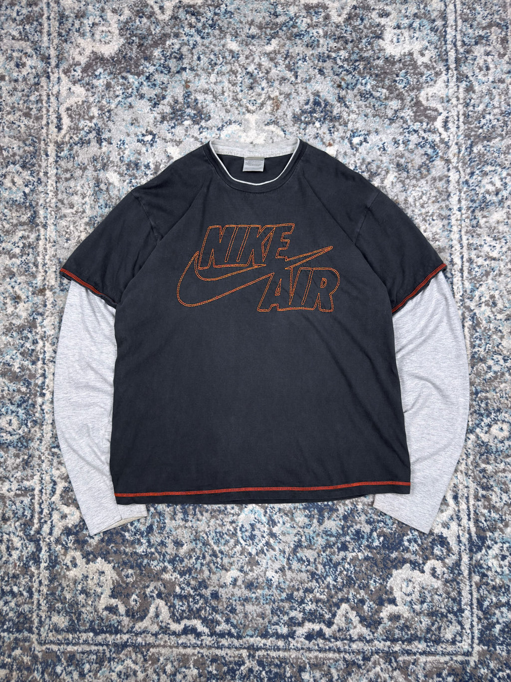 Vintage Nike Air Embroidered Spellout Logo Long Sleeve T-Shirt Size XL