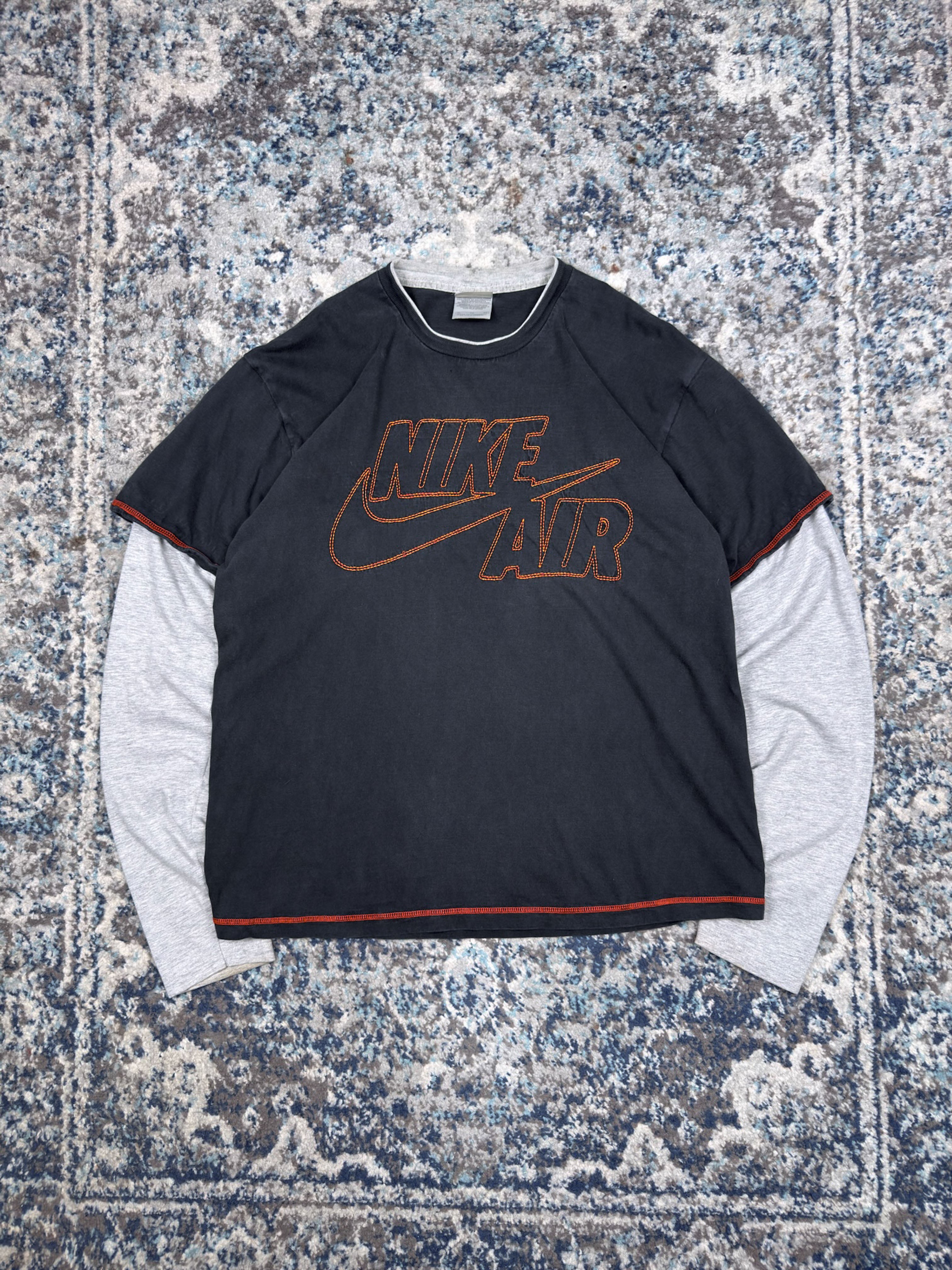 Vintage Nike Air Embroidered Spellout Logo Long Sleeve T-Shirt Size XL