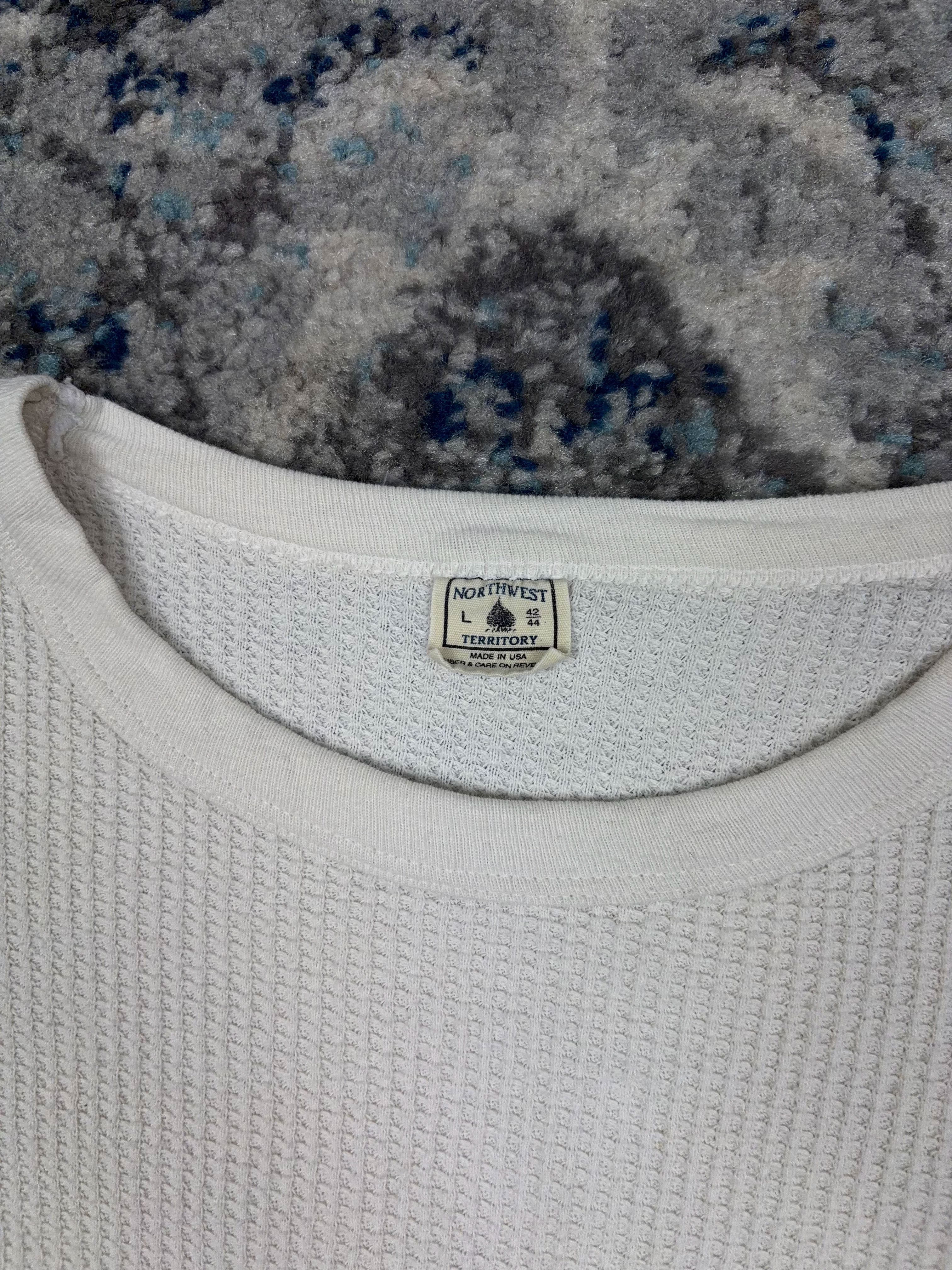 Vintage Northwest Territory Long Sleeve Blank Thermal T-Shirt Size Large
