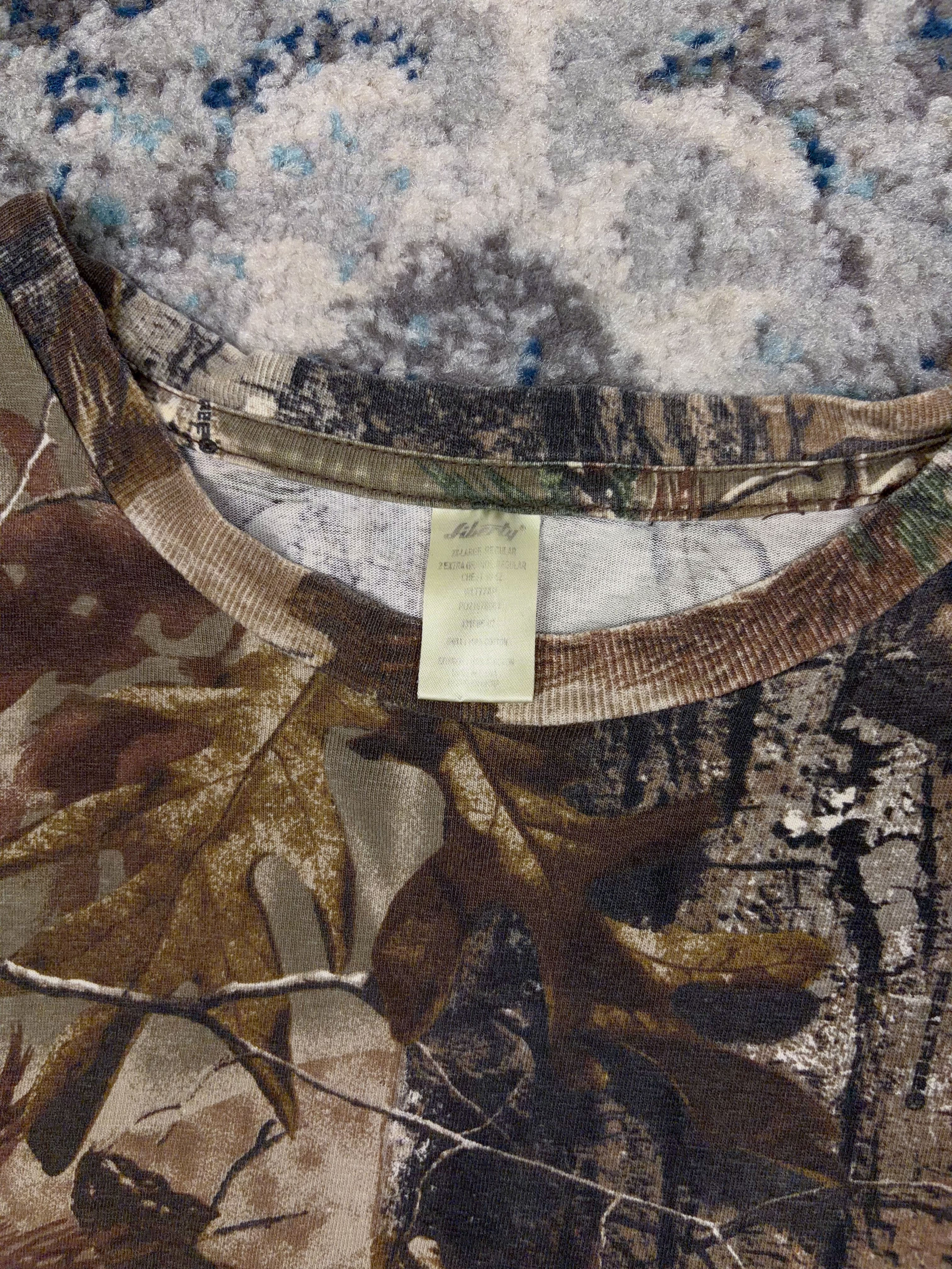 Vintage Liberty Realtree Camo Long Sleeve Hunting T-Shirt Size 2XL