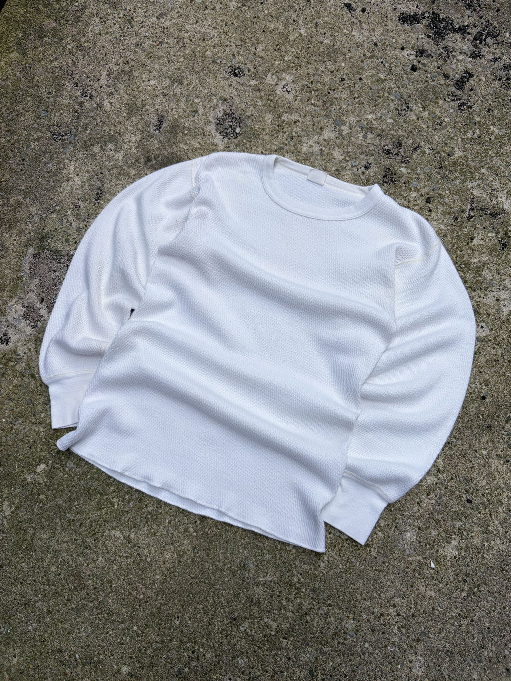 Vintage 80s/90s Heat-Lok White Long Sleeve Thermal T-Shirt Size Large