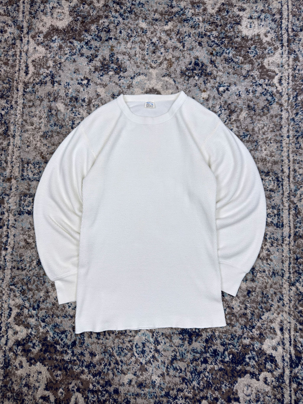 Vintage 80s/90s Heat-Lok White Long Sleeve Thermal T-Shirt Size Large