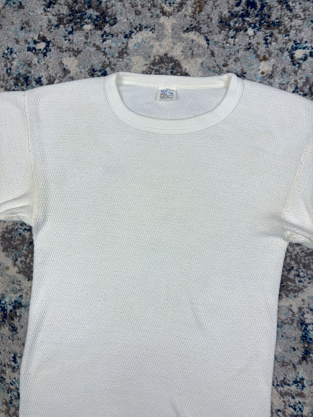 Vintage 80s/90s Heat-Lok White Long Sleeve Thermal T-Shirt Size Large