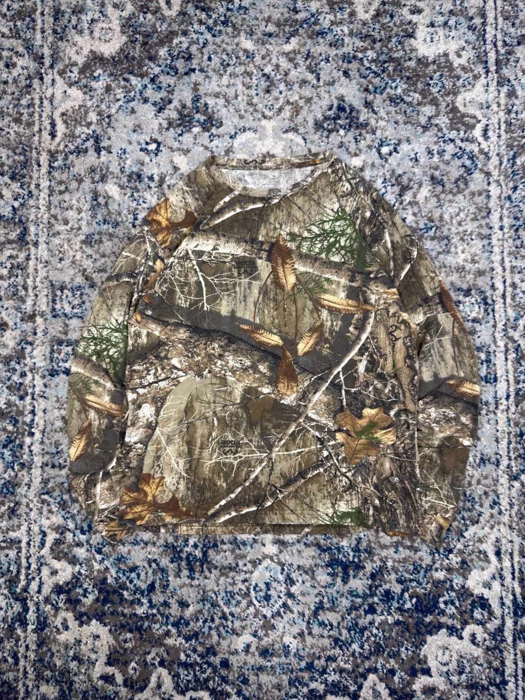 Vintage Realtree Edge Timber Camo Hunting Long Sleeve T-Shirt Size XL