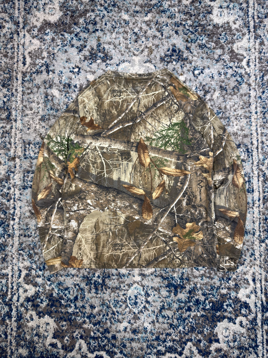 Vintage Realtree Edge Timber Camo Hunting Long Sleeve T-Shirt Size XL
