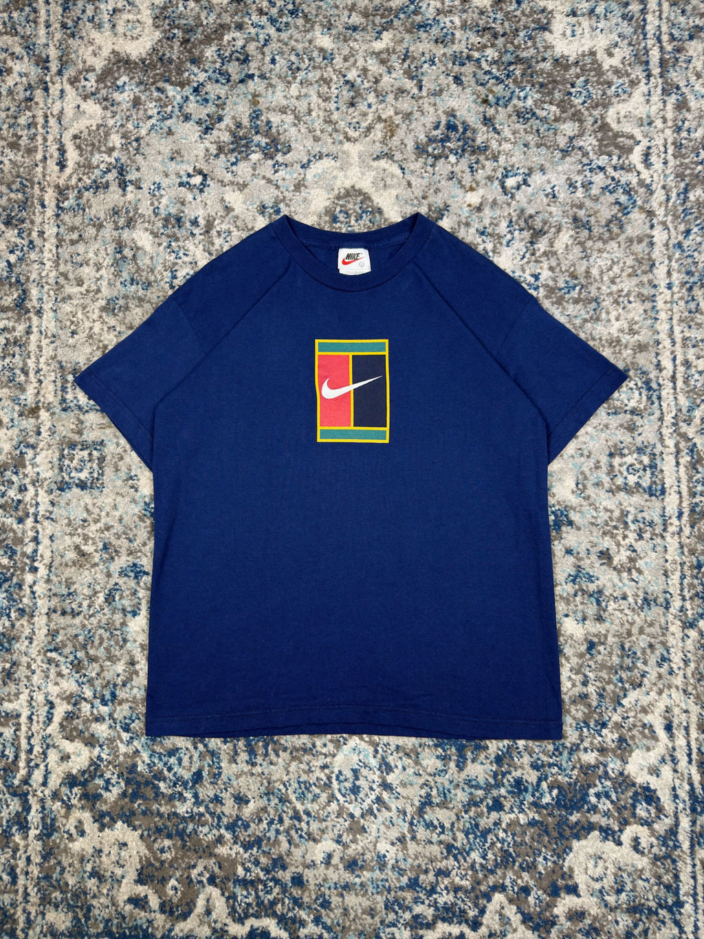 Vintage Y2K Nike Tennis Logo Graphic T-Shirt Size YOUTH Large