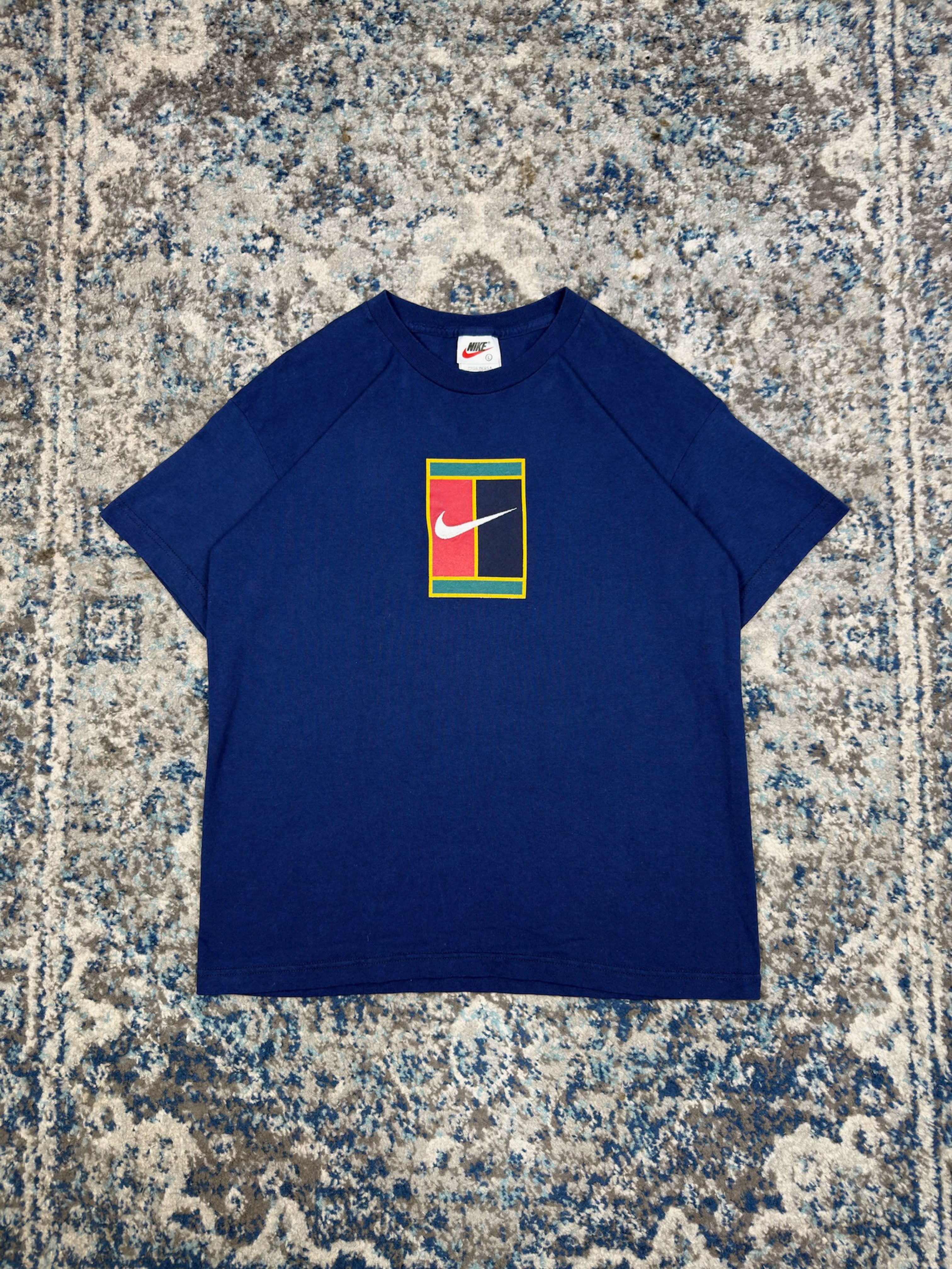 Vintage Y2K Nike Tennis Logo Graphic T-Shirt Size YOUTH Large
