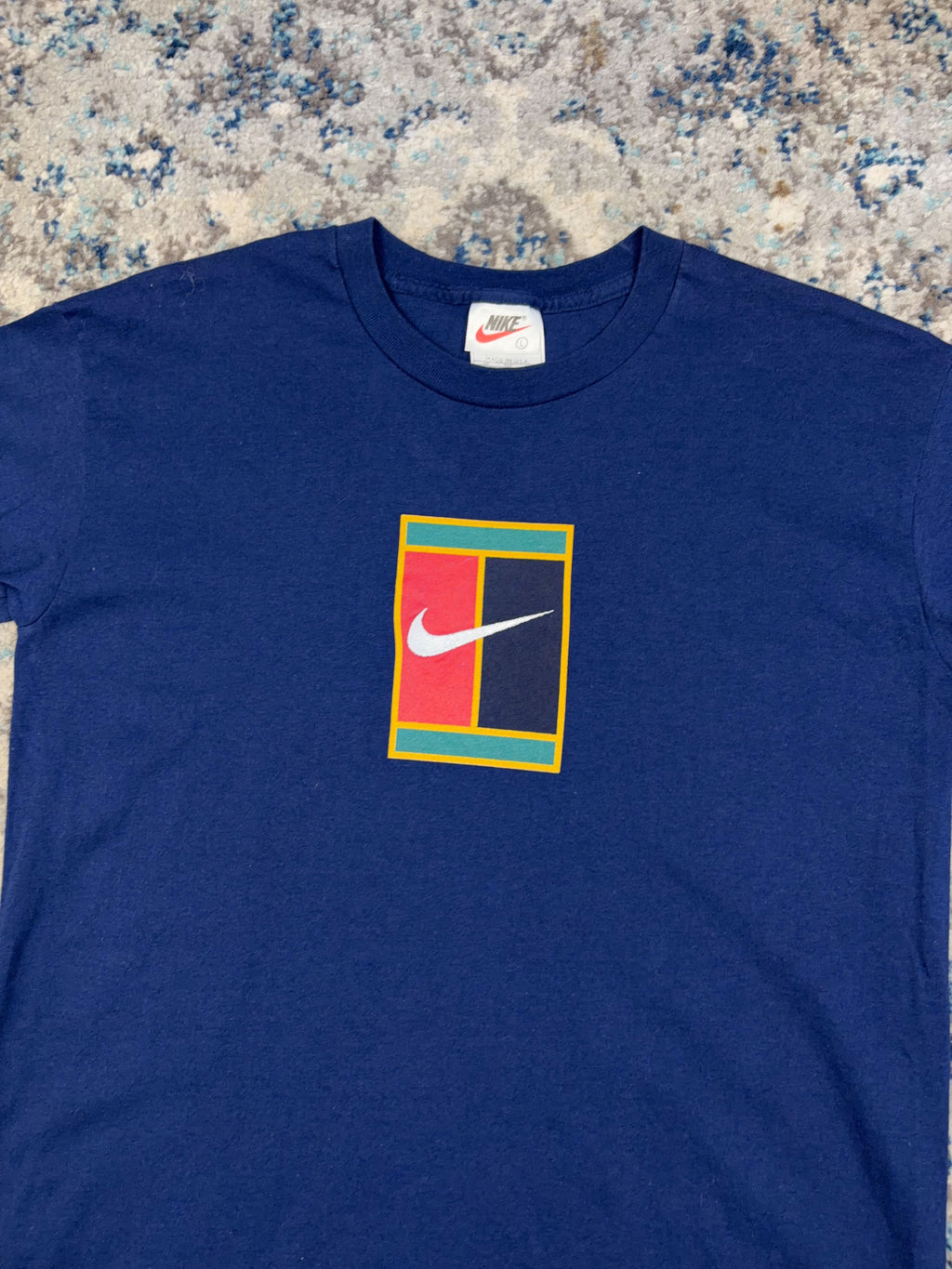 Vintage Y2K Nike Tennis Logo Graphic T-Shirt Size YOUTH Large