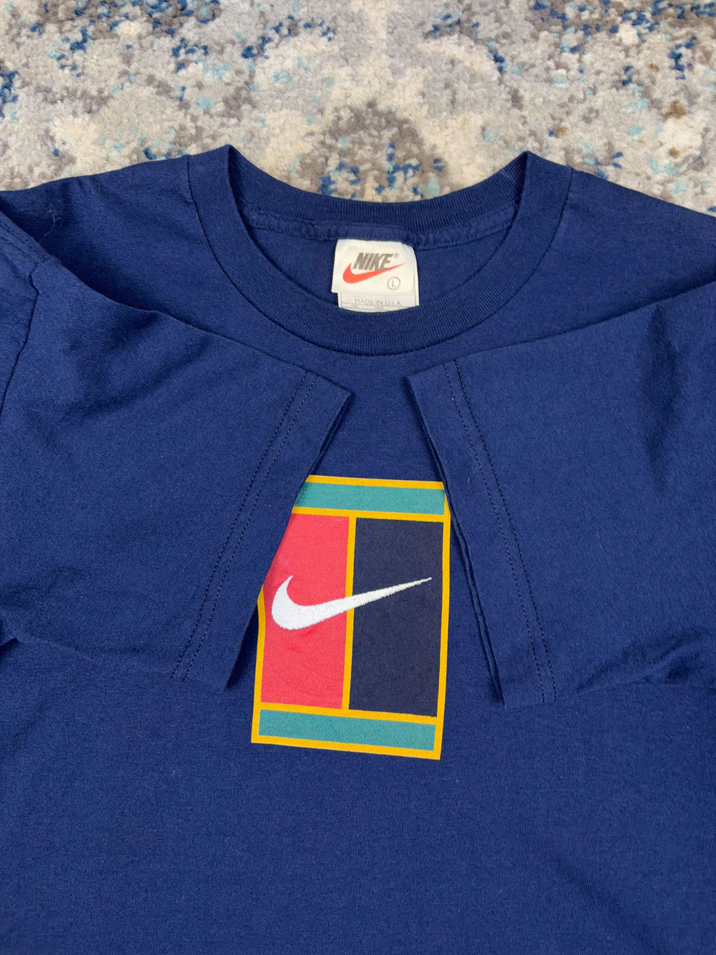 Vintage Y2K Nike Tennis Logo Graphic T-Shirt Size YOUTH Large