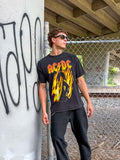 Vintage 1998 ACDC Bonfire Rock Music Logo Graphic T-Shirt Size XL