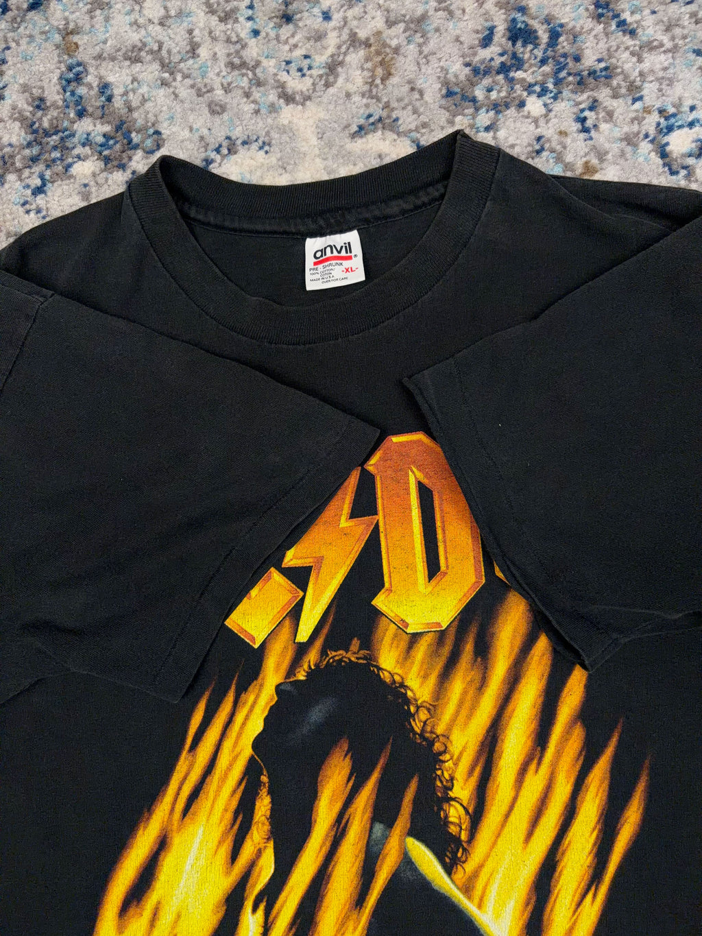 Vintage 1998 ACDC Bonfire Rock Music Logo Graphic T-Shirt Size XL