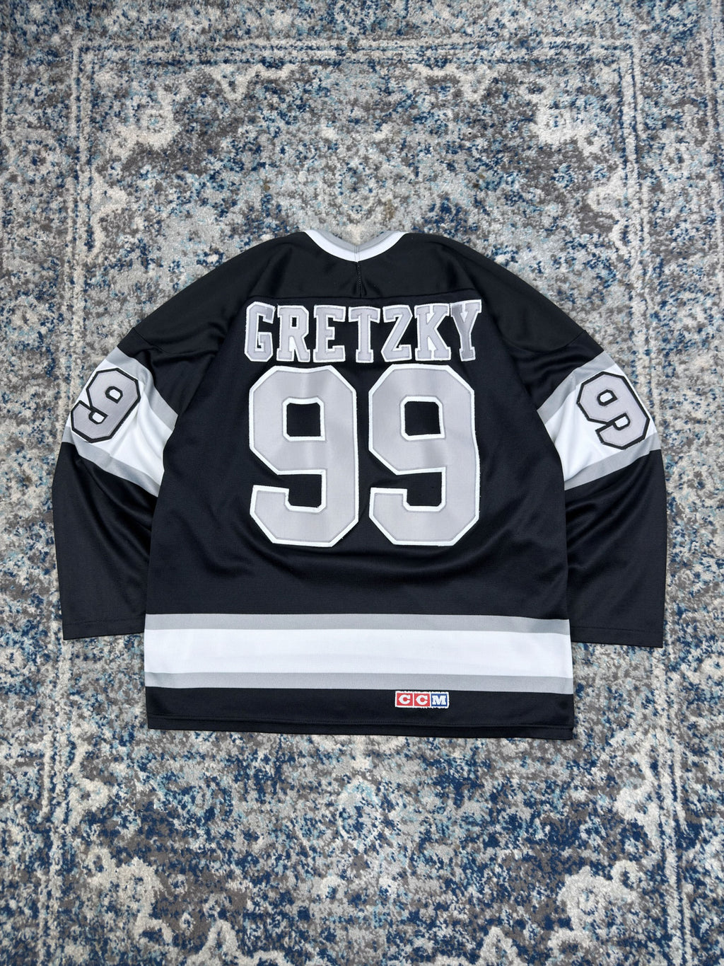 Vintage 90s Wayne Gretzky #99 Los Angeles Kings NHL CCM Maska Jersey Size Large