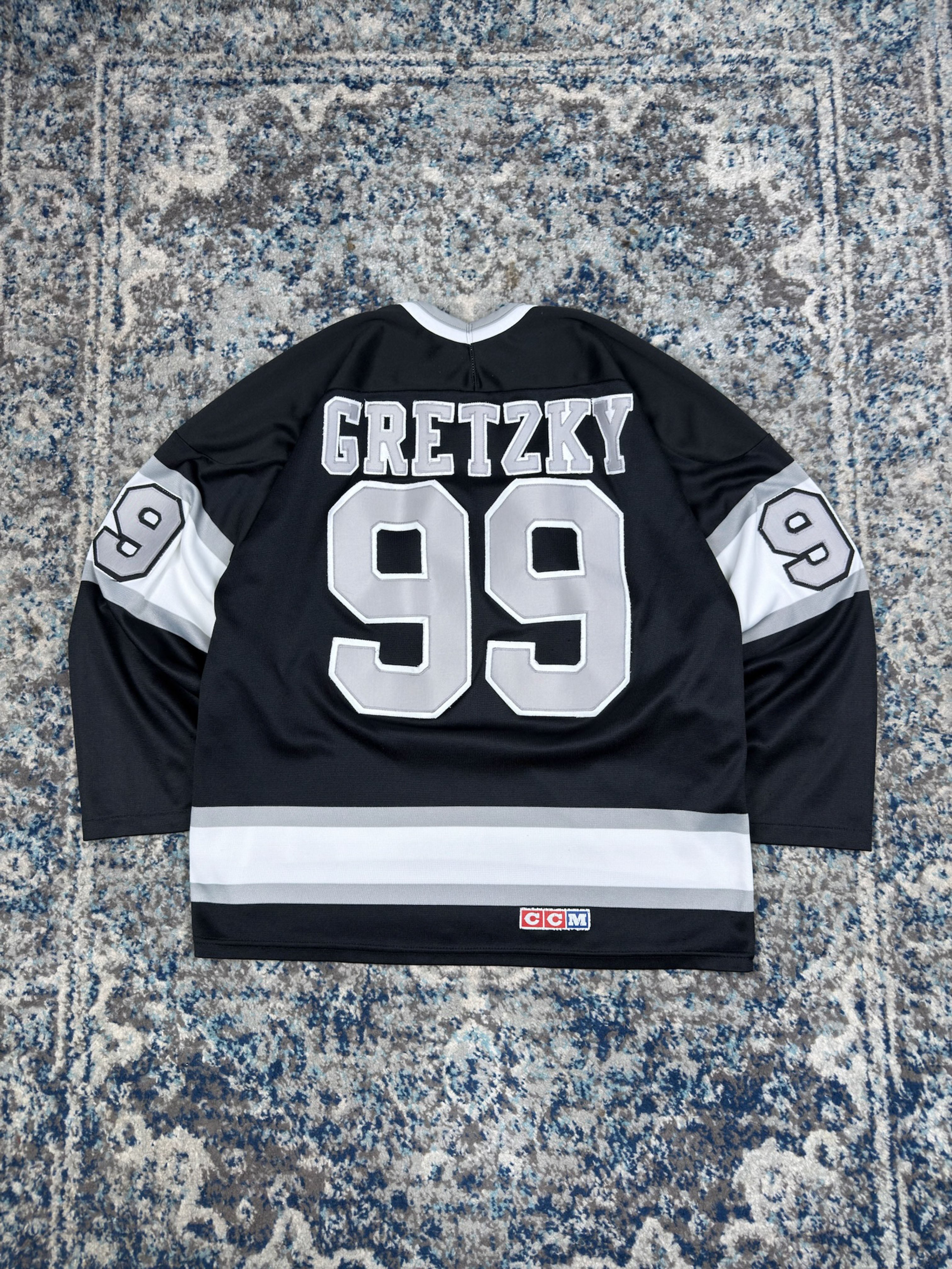 Vintage 90s Wayne Gretzky #99 Los Angeles Kings NHL CCM Maska Jersey Size Large