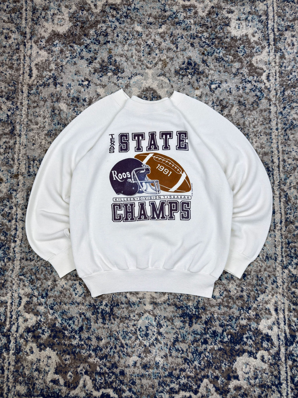 Vintage 1991 Texas State NCAA Champs Helmet Graphic Sweatshirt Size Large