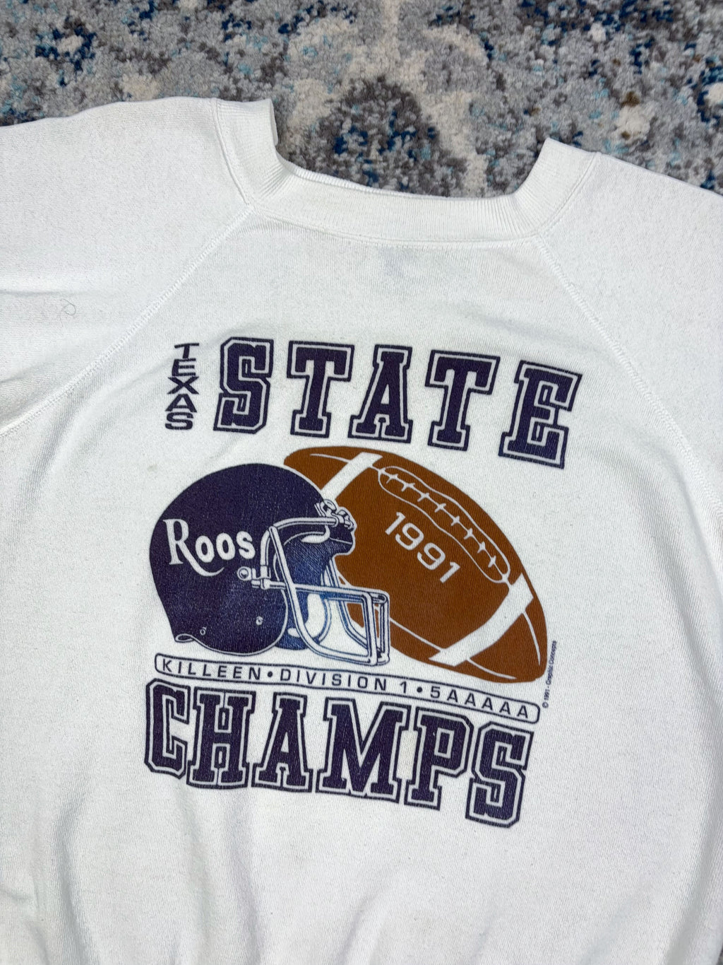 Vintage 1991 Texas State NCAA Champs Helmet Graphic Sweatshirt Size Large