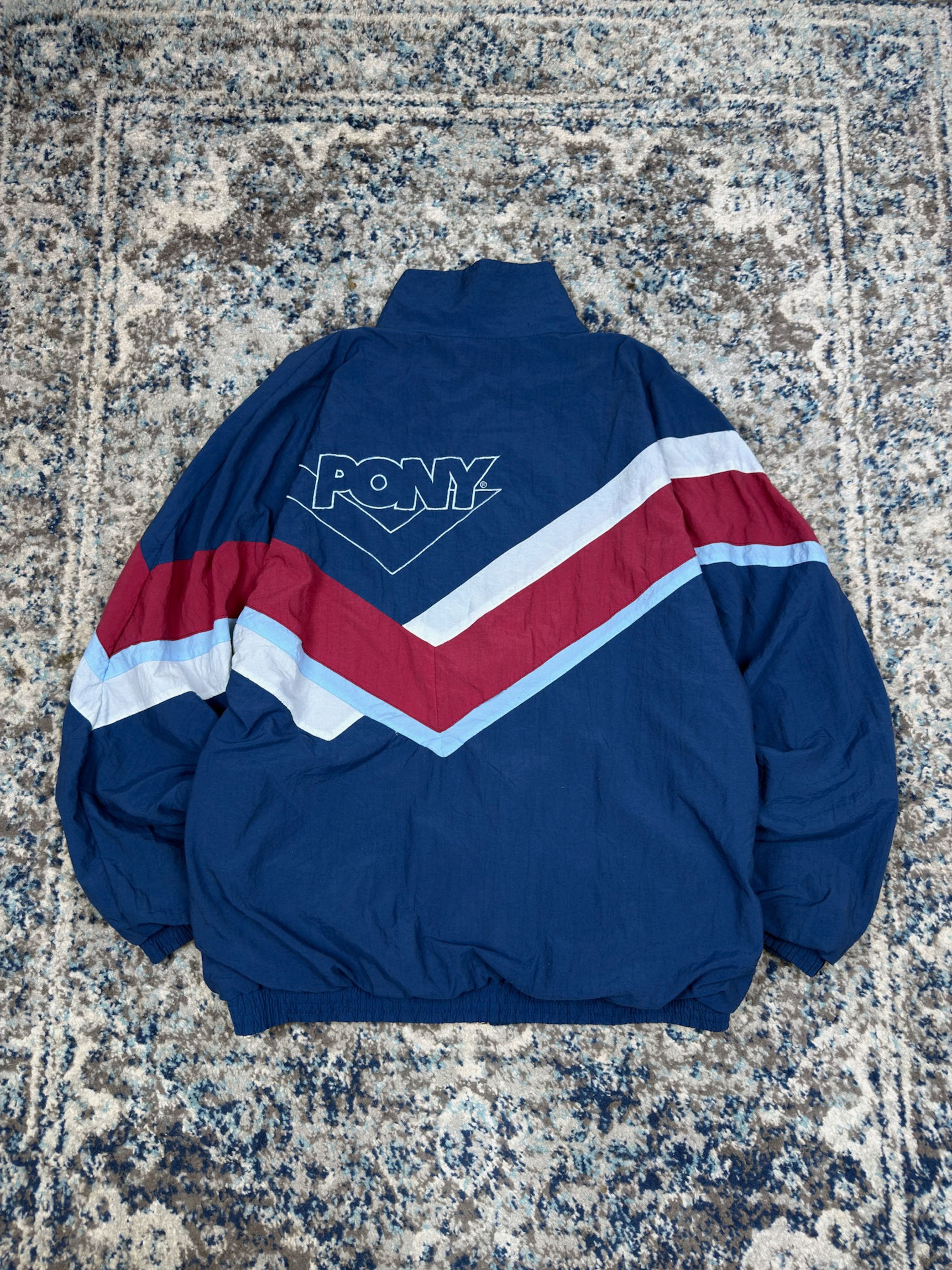 Vintage 80s/90s Pony Westham United FC Crest Windbreaker Jacket Size Large
