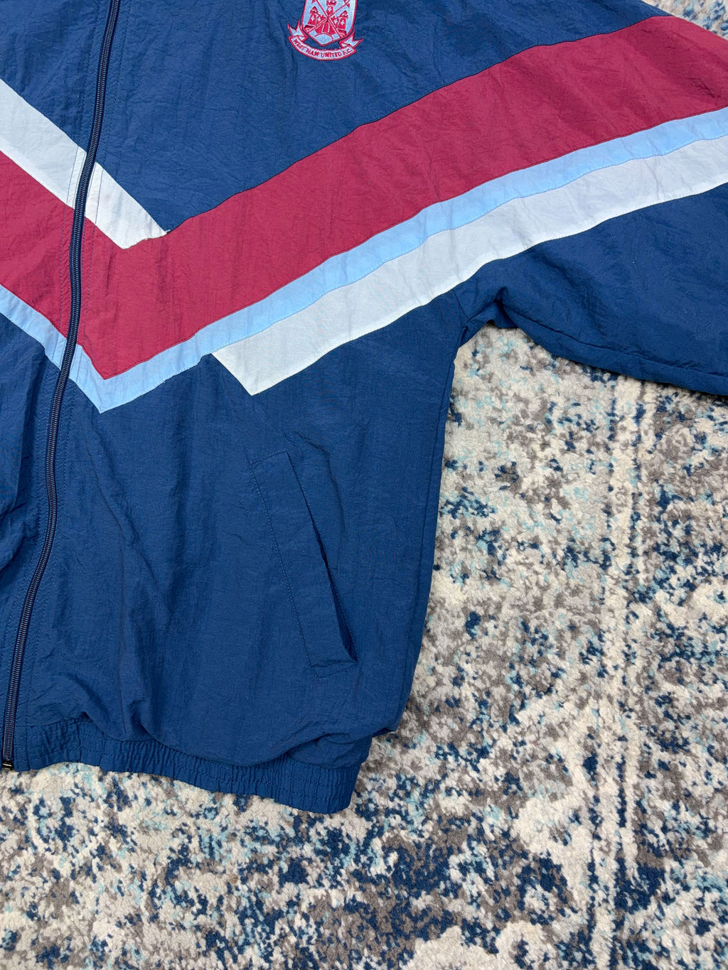 Vintage 80s/90s Pony Westham United FC Crest Windbreaker Jacket Size Large