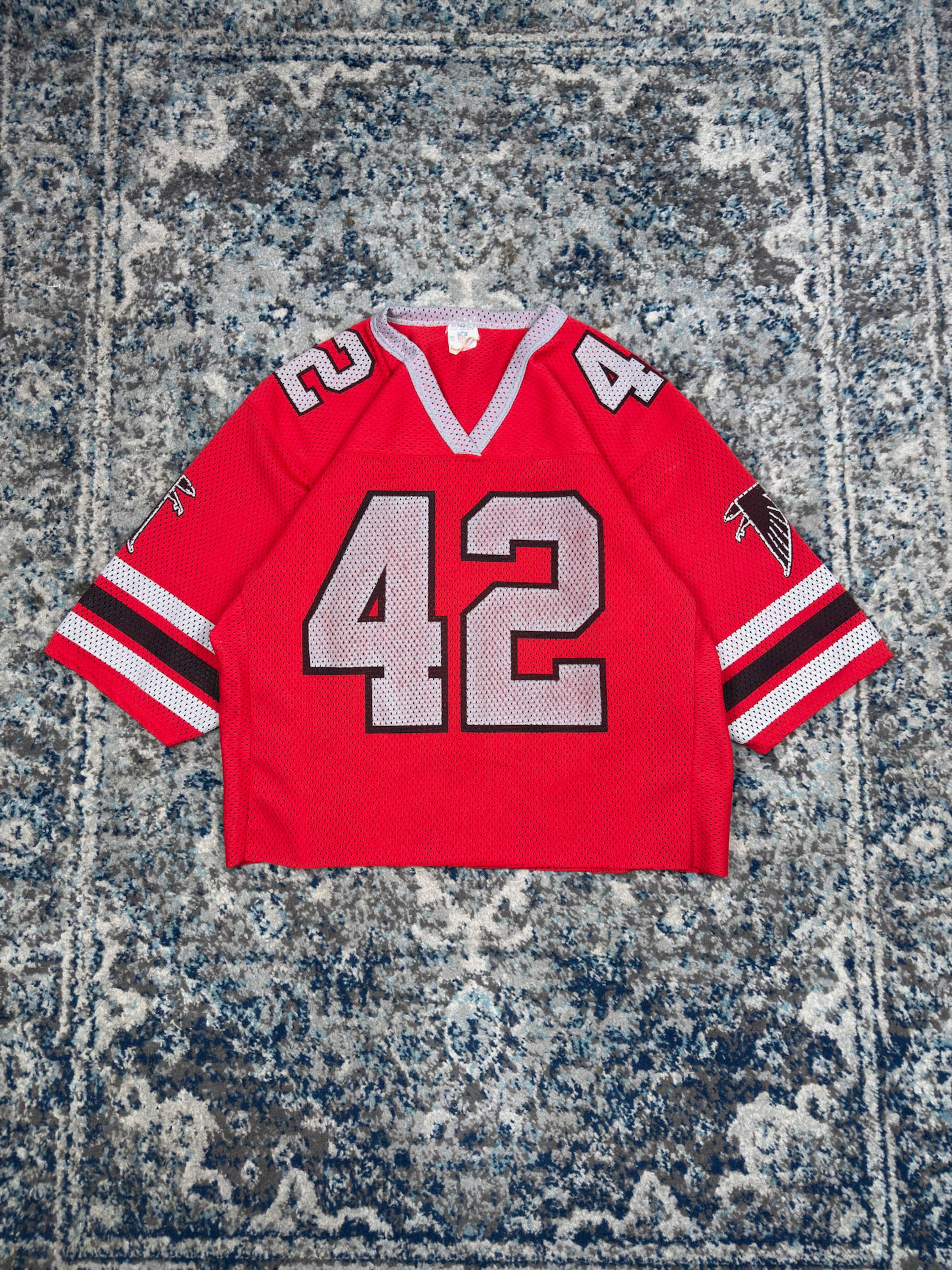 80s/90s Gerald Riggs #42 Atlanta Falcons NFL Cropped Jersey Size Medium