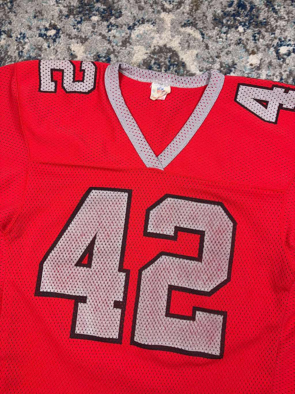 80s/90s Gerald Riggs #42 Atlanta Falcons NFL Cropped Jersey Size Medium