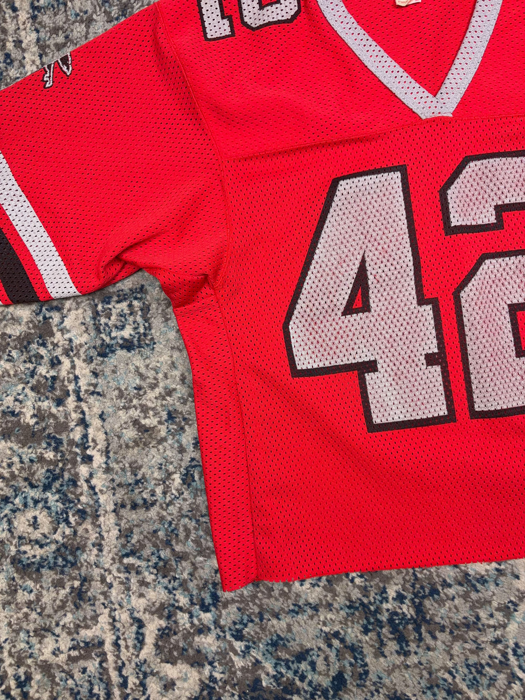 80s/90s Gerald Riggs #42 Atlanta Falcons NFL Cropped Jersey Size Medium