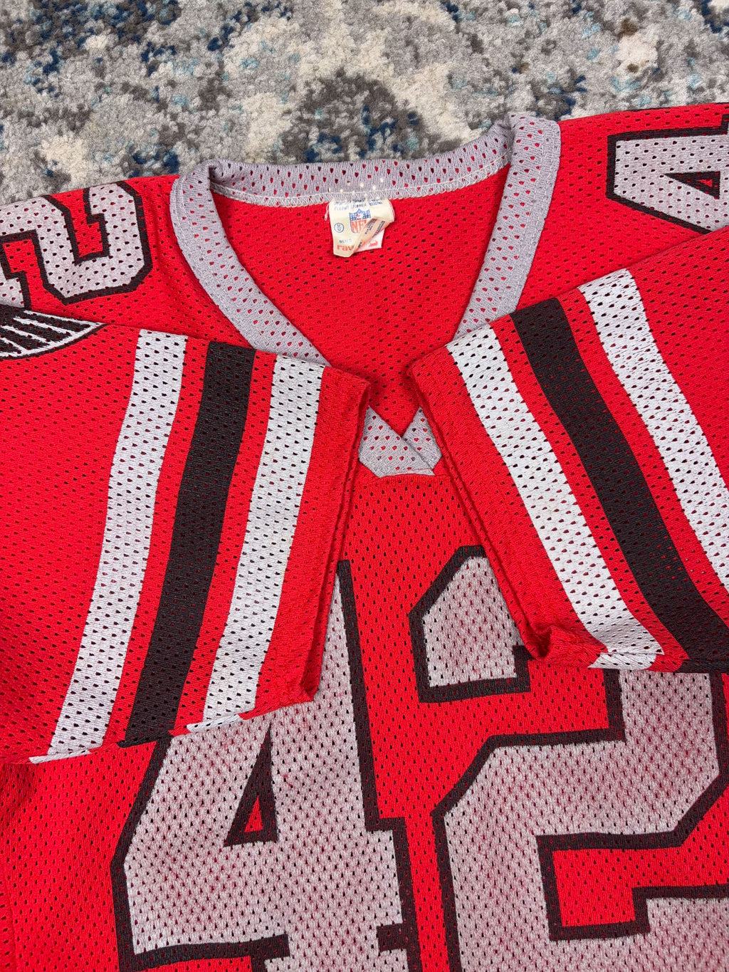80s/90s Gerald Riggs #42 Atlanta Falcons NFL Cropped Jersey Size Medium