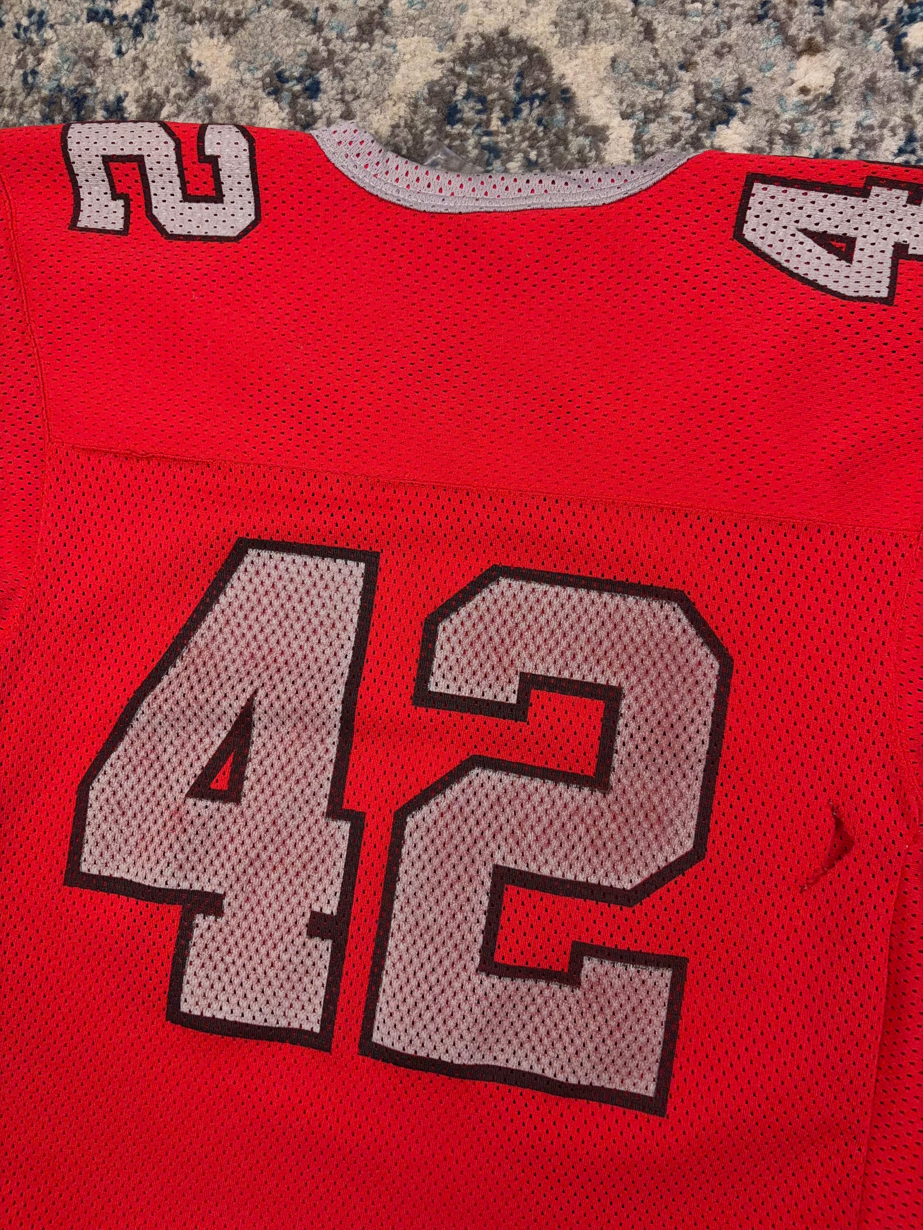 80s/90s Gerald Riggs #42 Atlanta Falcons NFL Cropped Jersey Size Medium