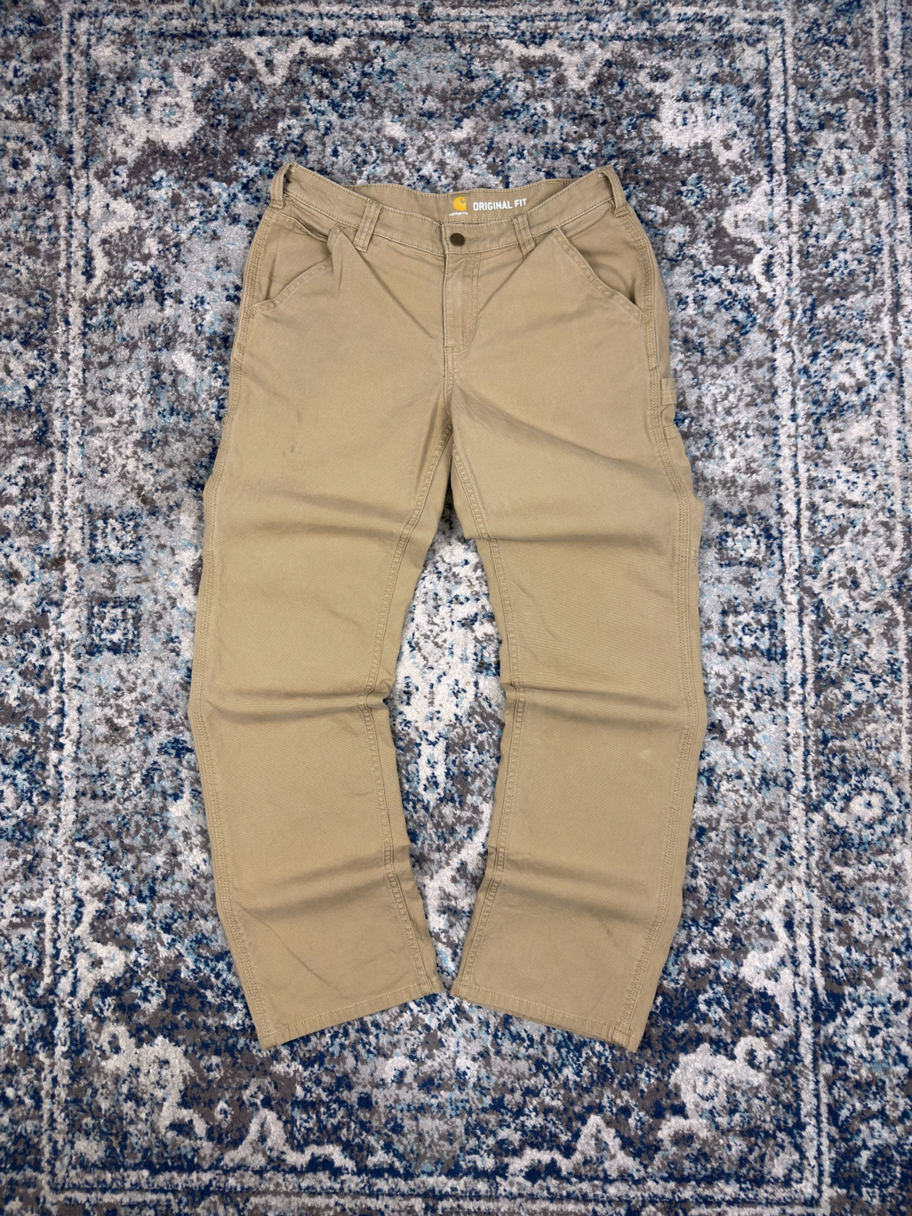 Vintage Womens Carhartt Original Fit Canvas Workwear Carpenter Pants Size 31