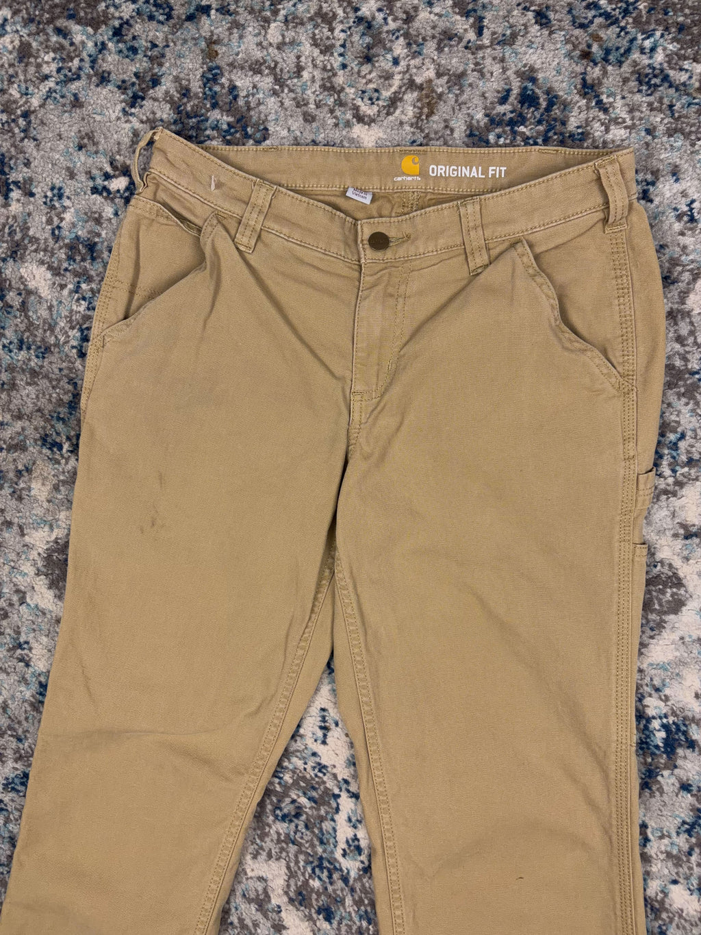 Vintage Womens Carhartt Original Fit Canvas Workwear Carpenter Pants Size 31