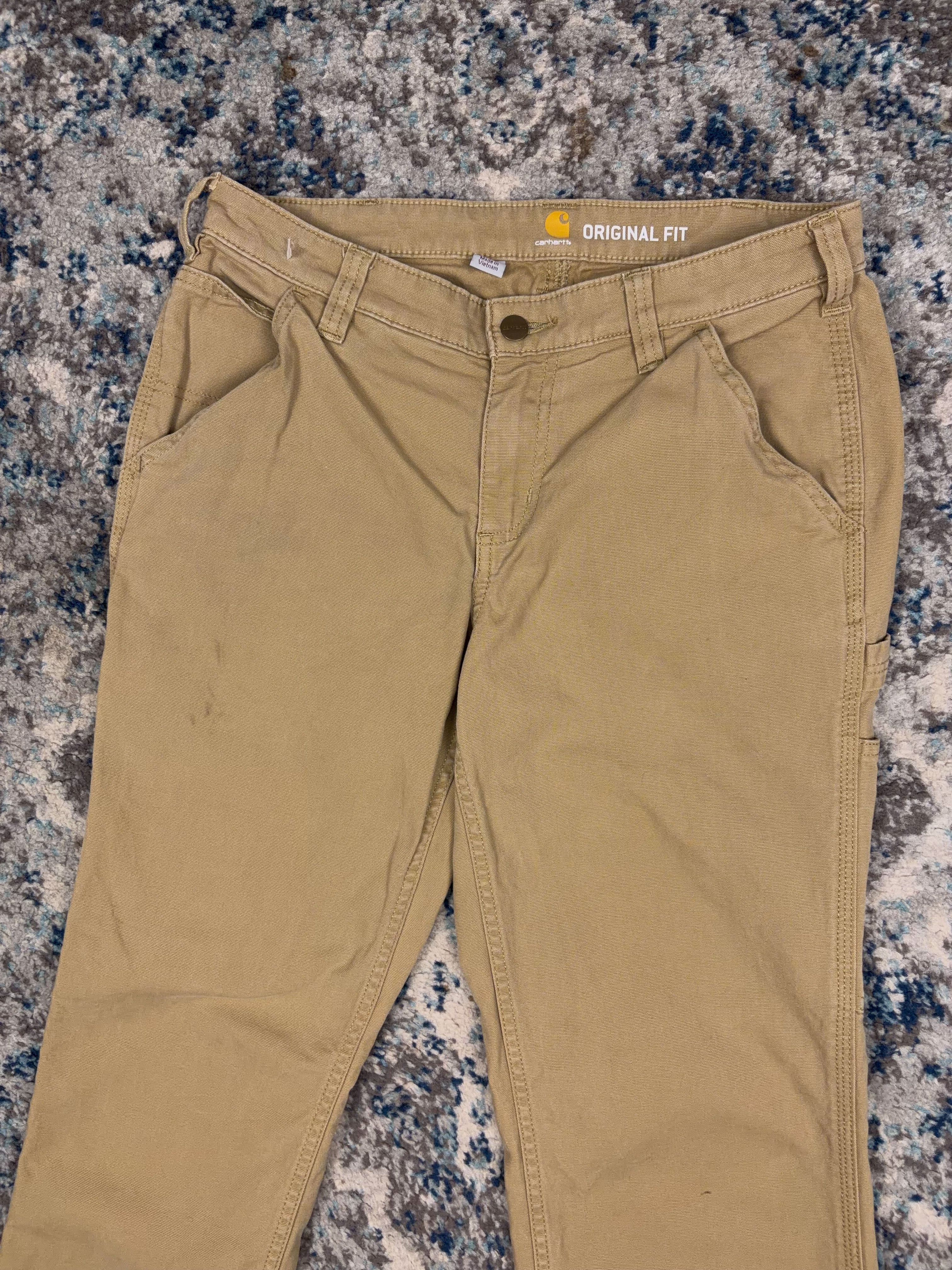 Vintage Womens Carhartt Original Fit Canvas Workwear Carpenter Pants Size 31