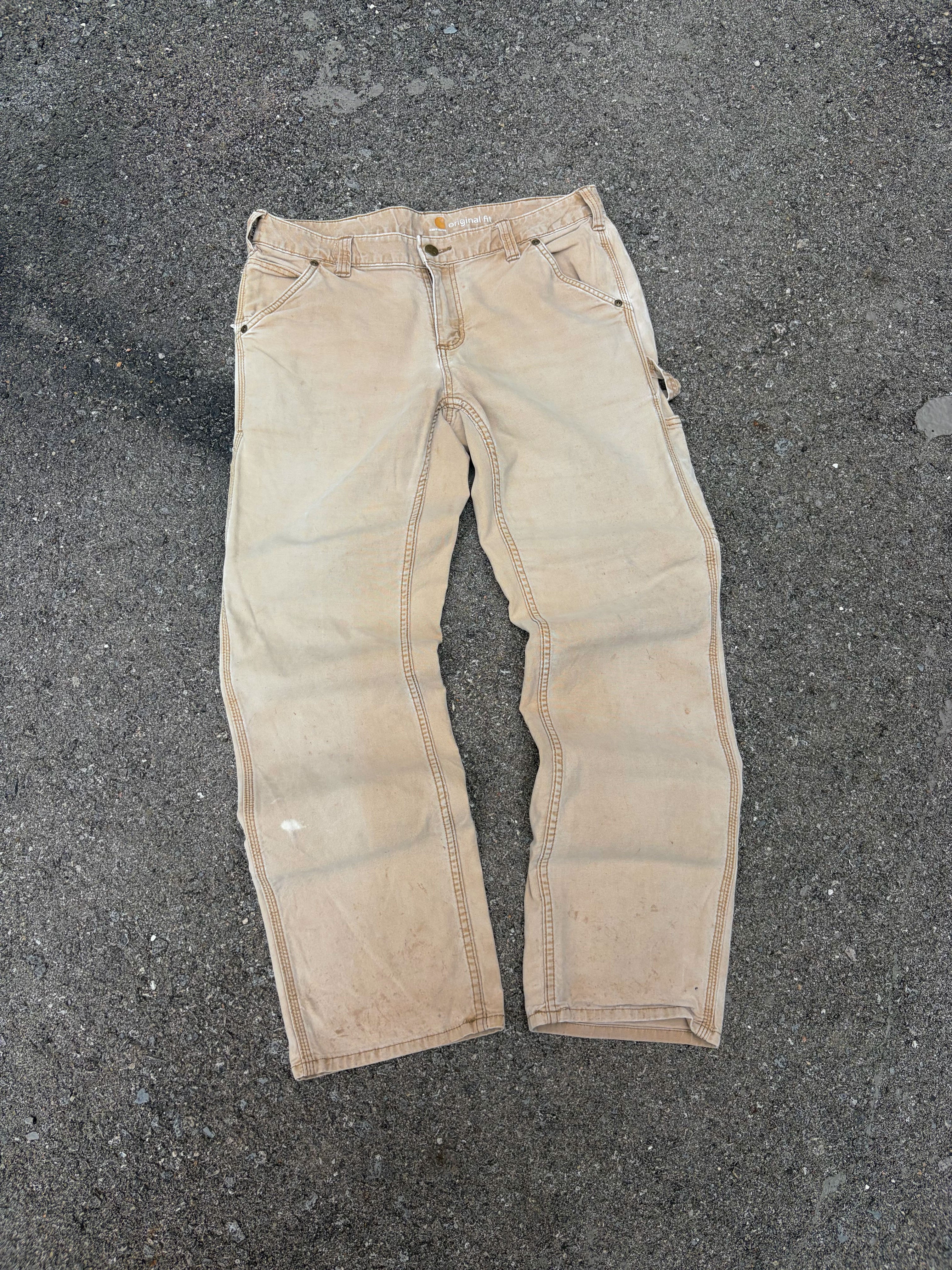 Vintage Womens Carhartt Original Fit Canvas Workwear Carpenter Pants Size 33