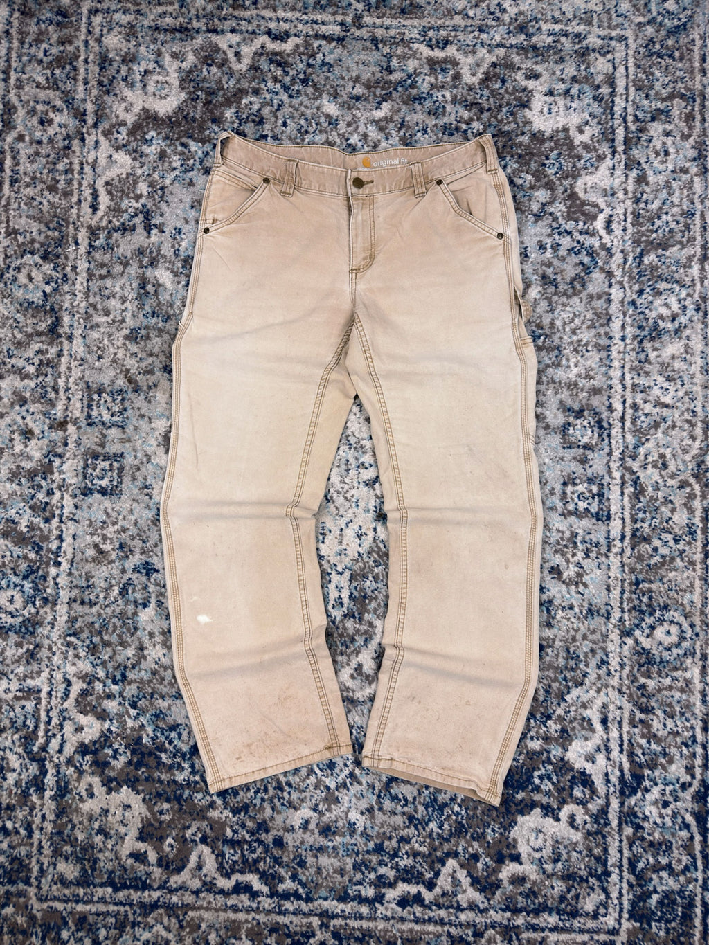 Vintage Womens Carhartt Original Fit Canvas Workwear Carpenter Pants Size 33